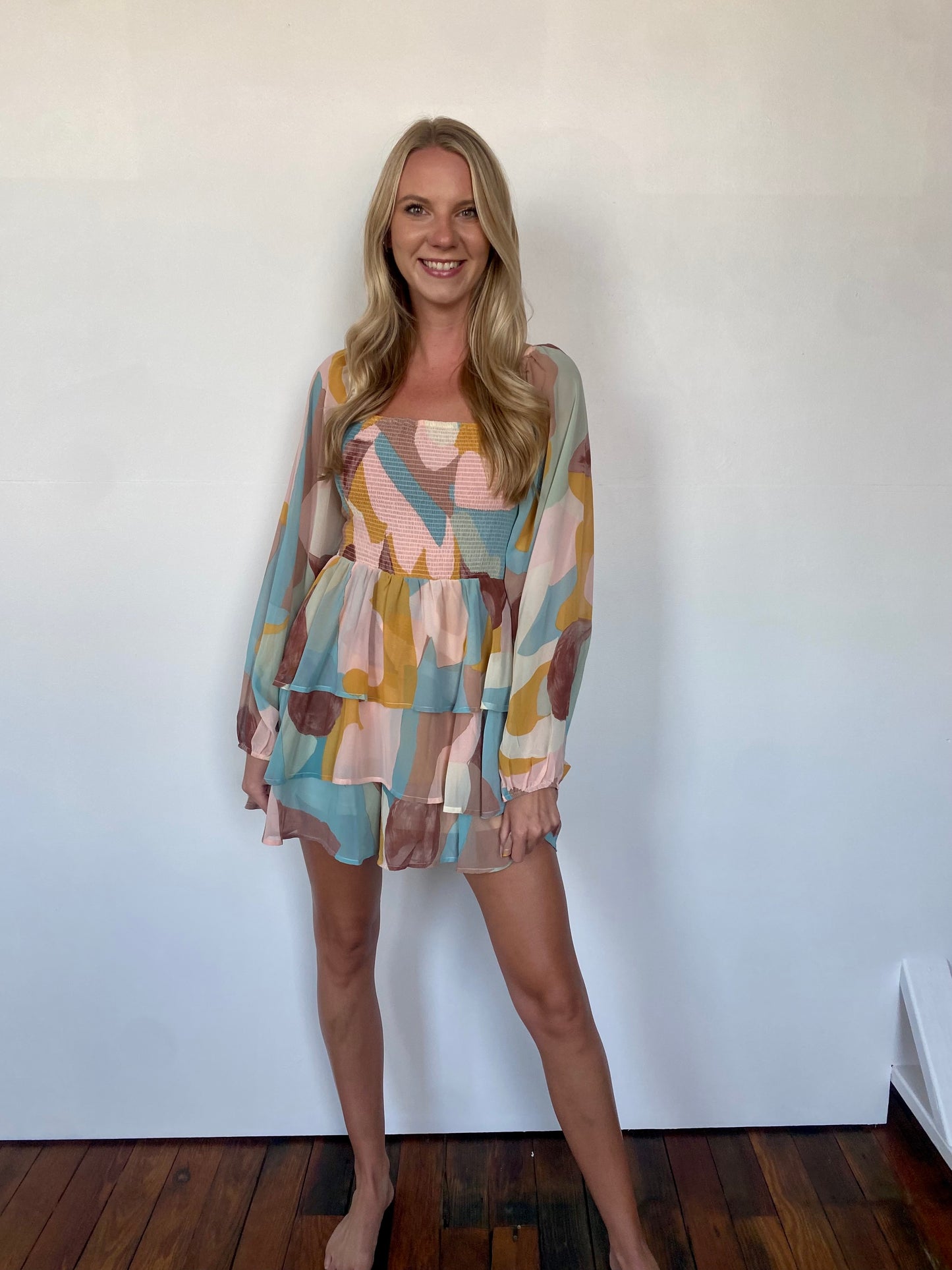 Colorful Smocked Romper