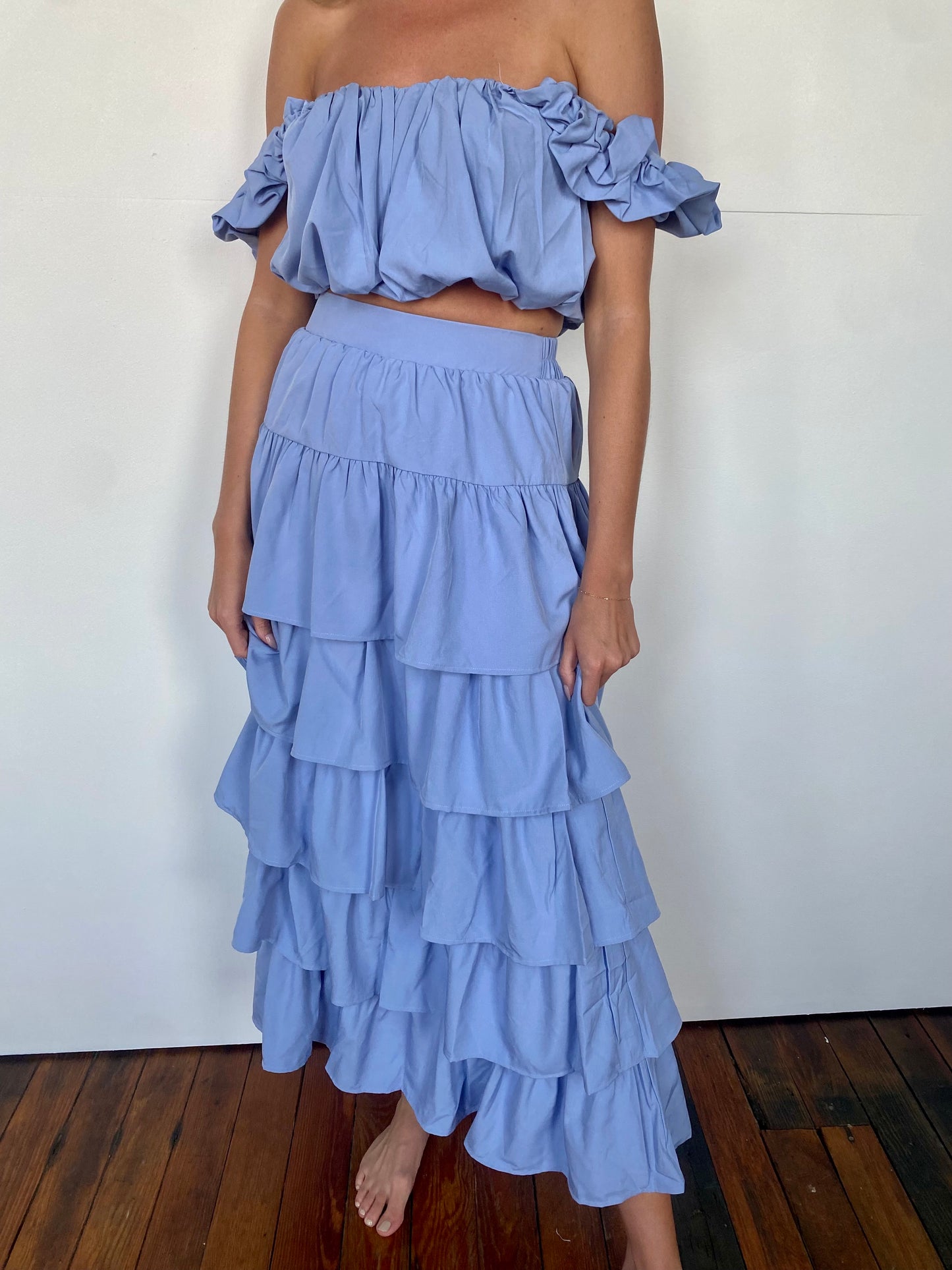 Baby Blue Maxi Skirt