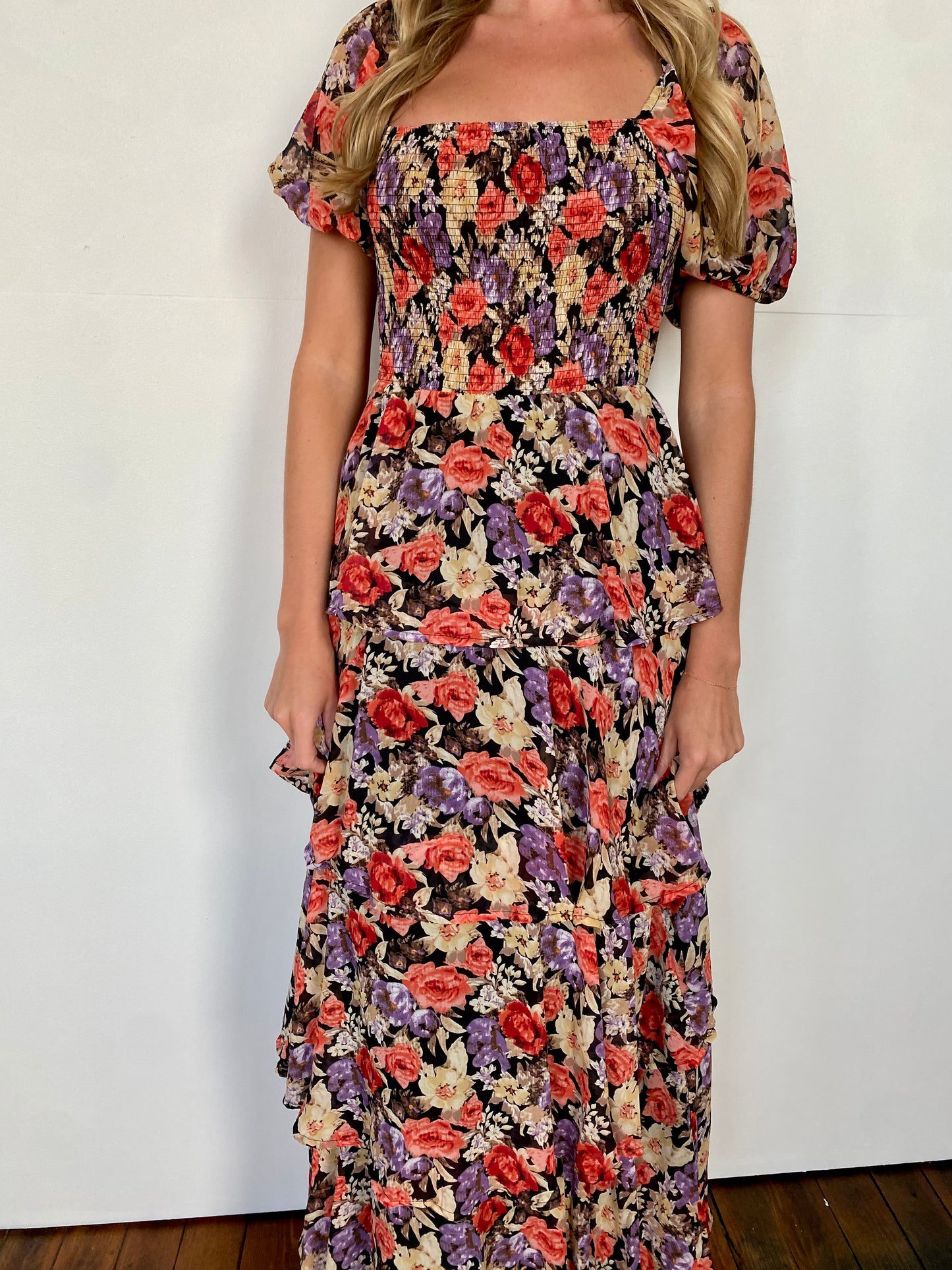 Floral Smocked Maxi Dress