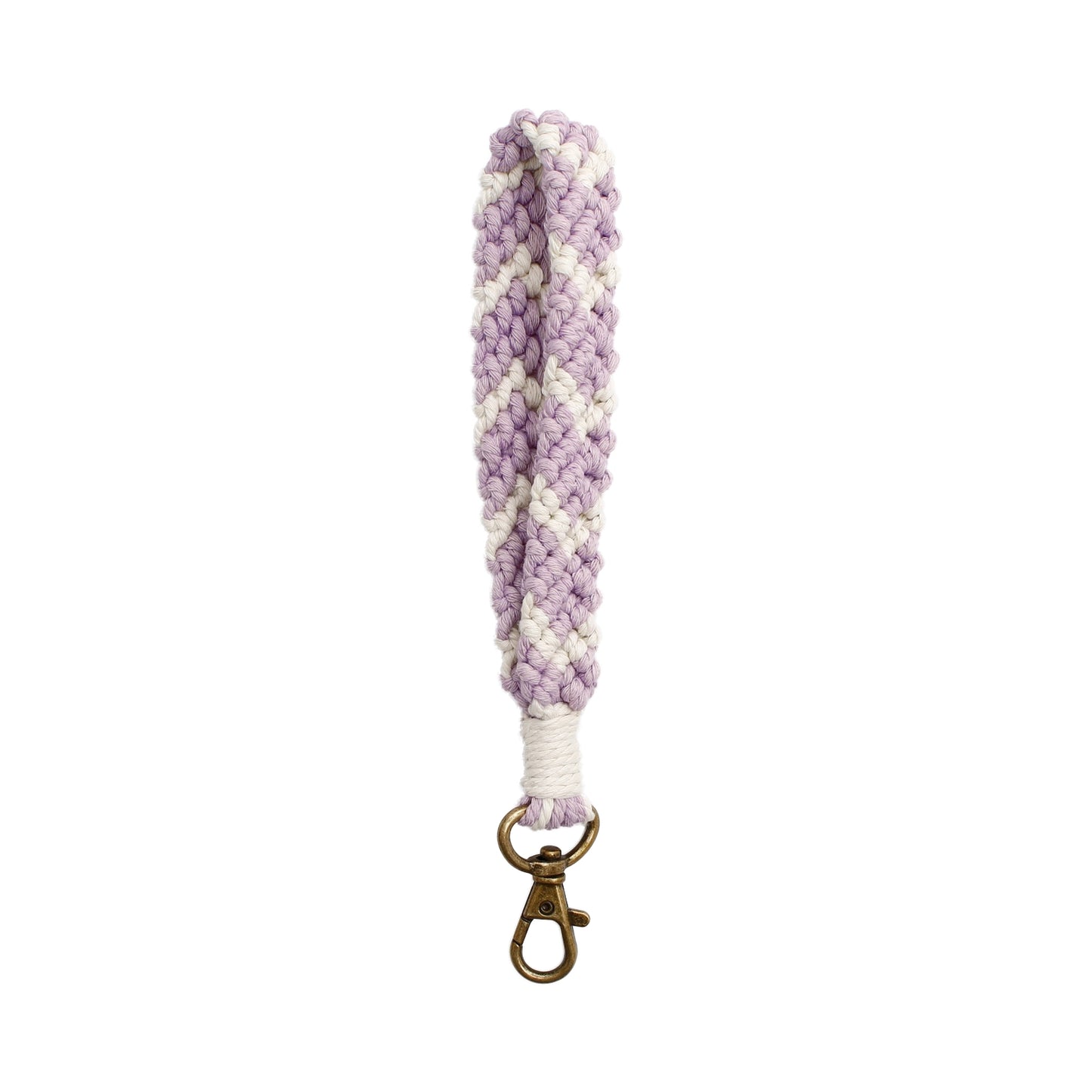 Macrame Flat Braided Chevron Wristlet Keychain