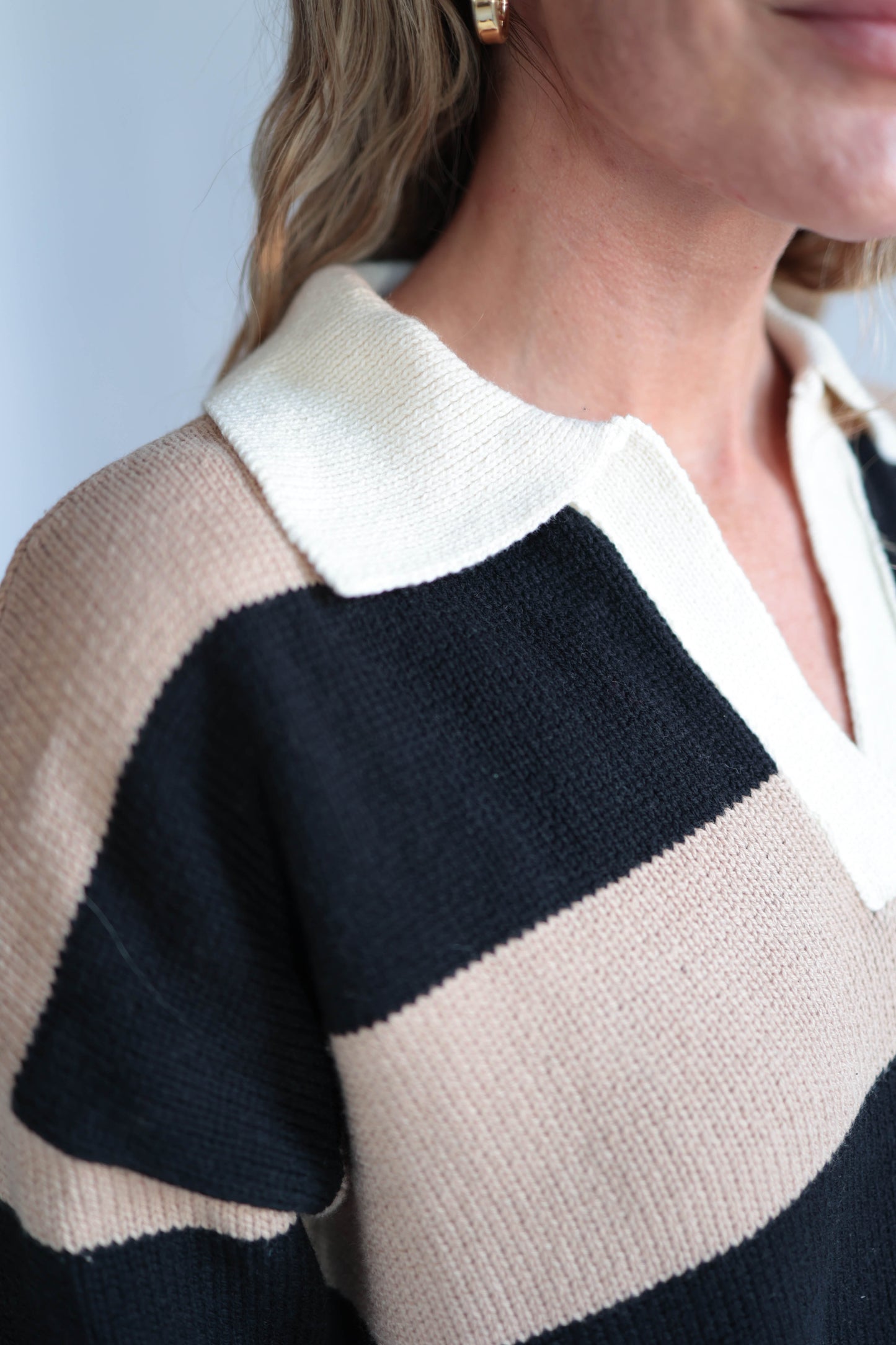 Stripe Collared Sweater