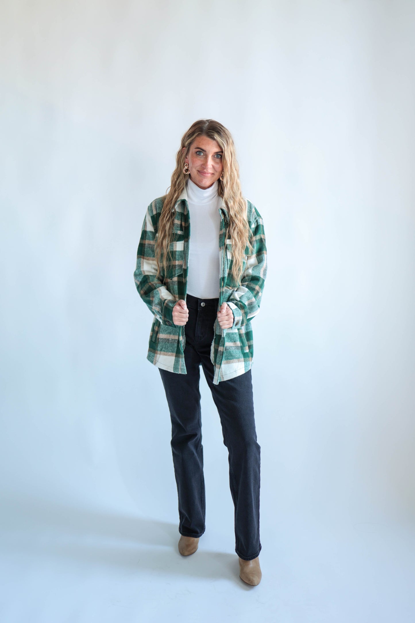 Hunter Green Plaid Shacket