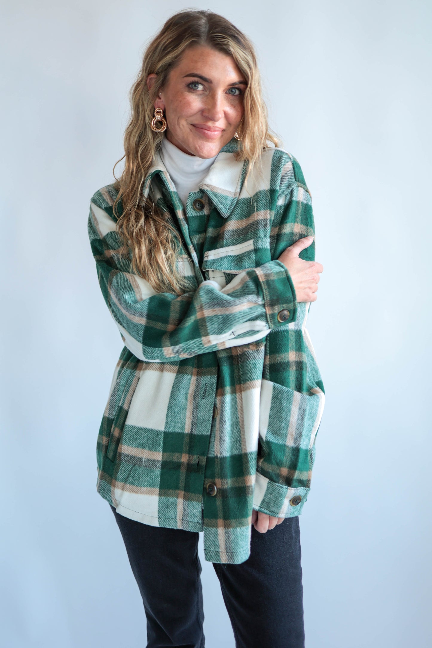 Hunter Green Plaid Shacket