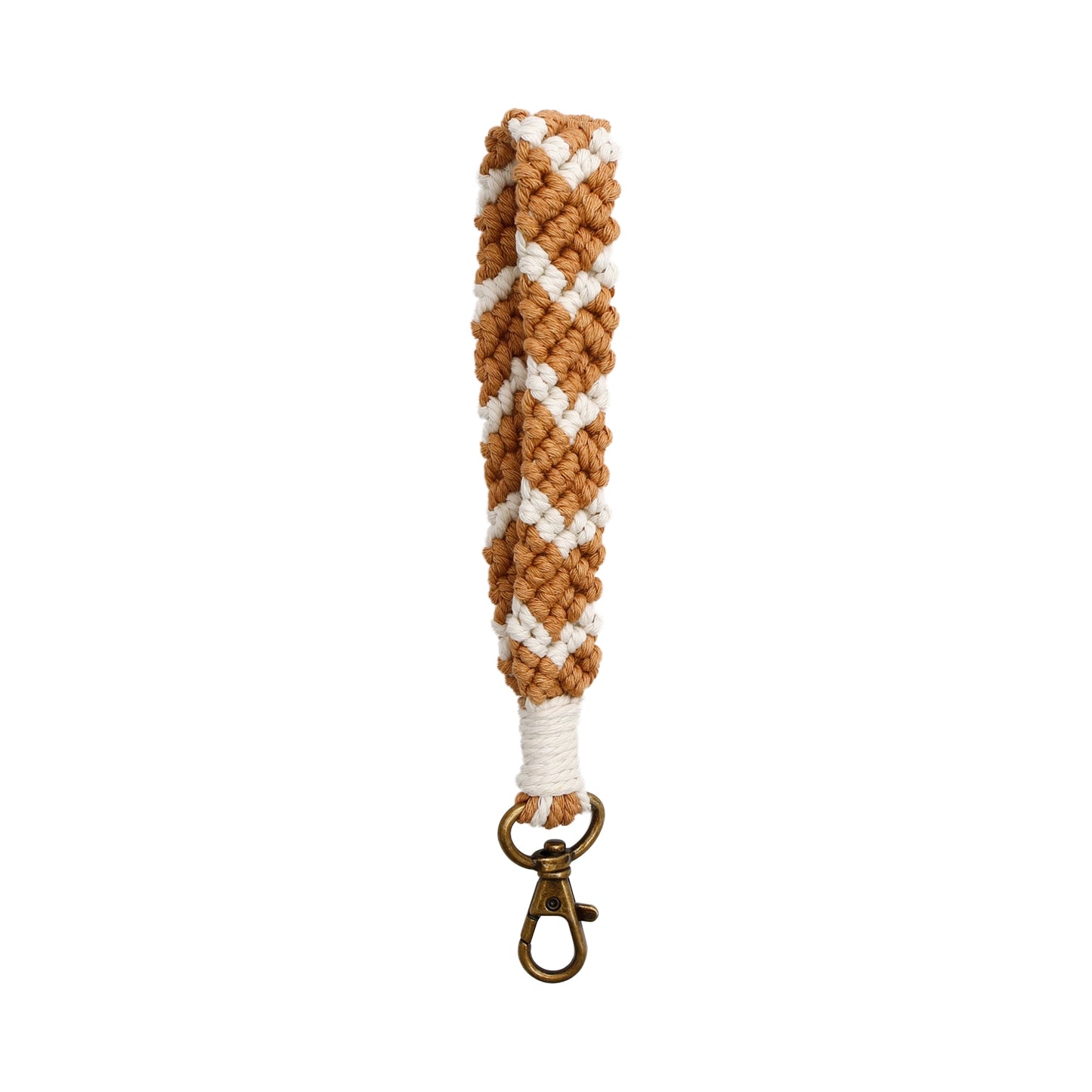 Macrame Flat Braided Chevron Wristlet Keychain