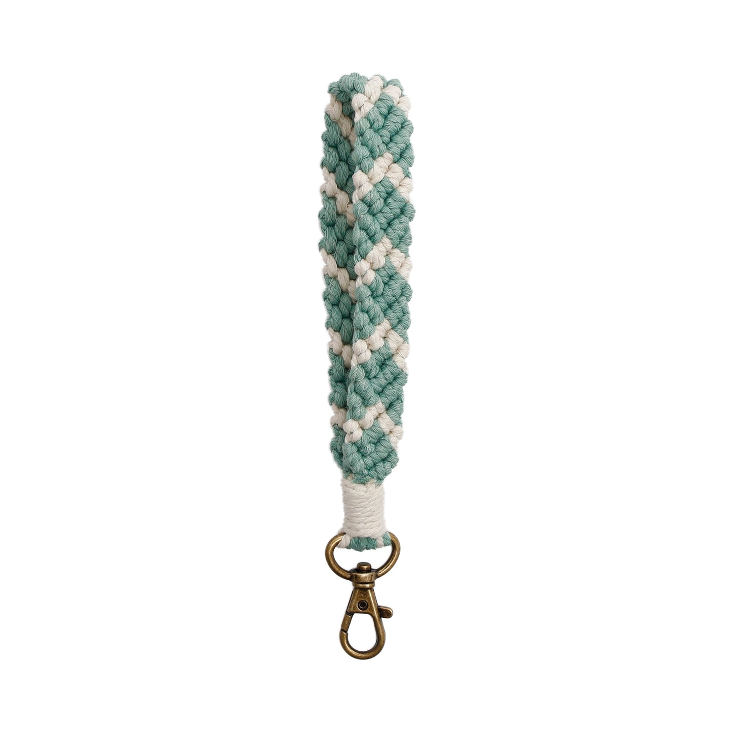 Macrame Flat Braided Chevron Wristlet Keychain