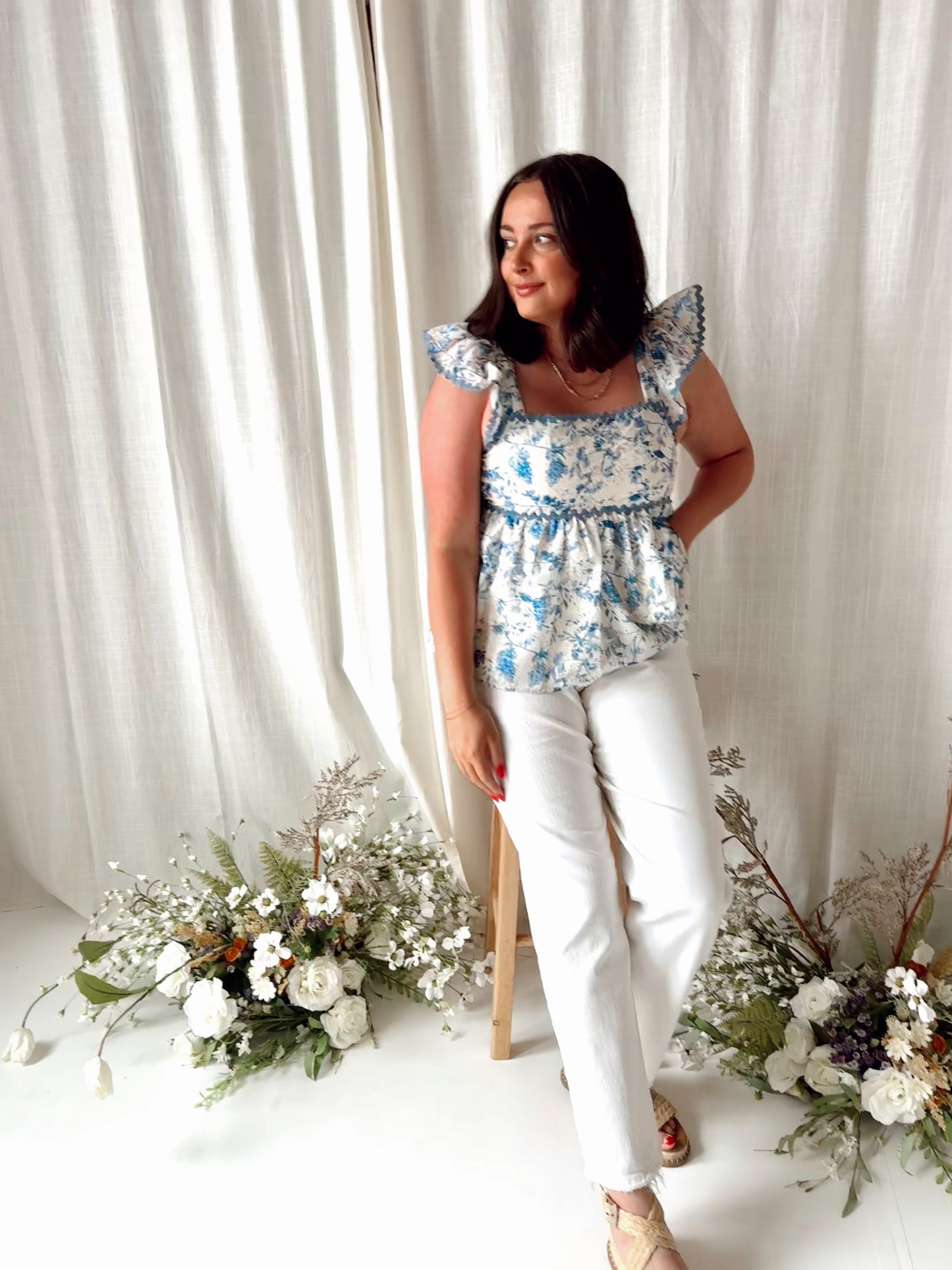 Baby Blues Eyelet Tank\