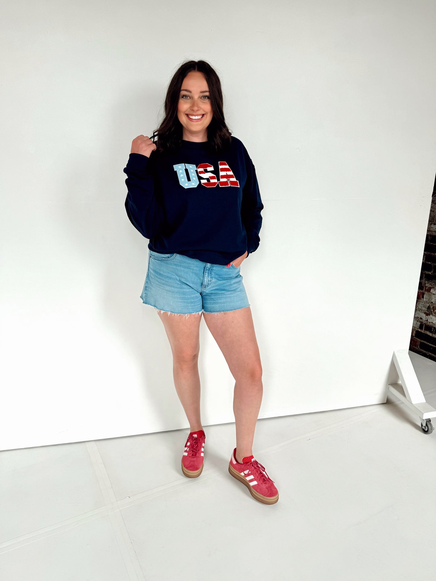 Navy 4th of July USA Crewneck