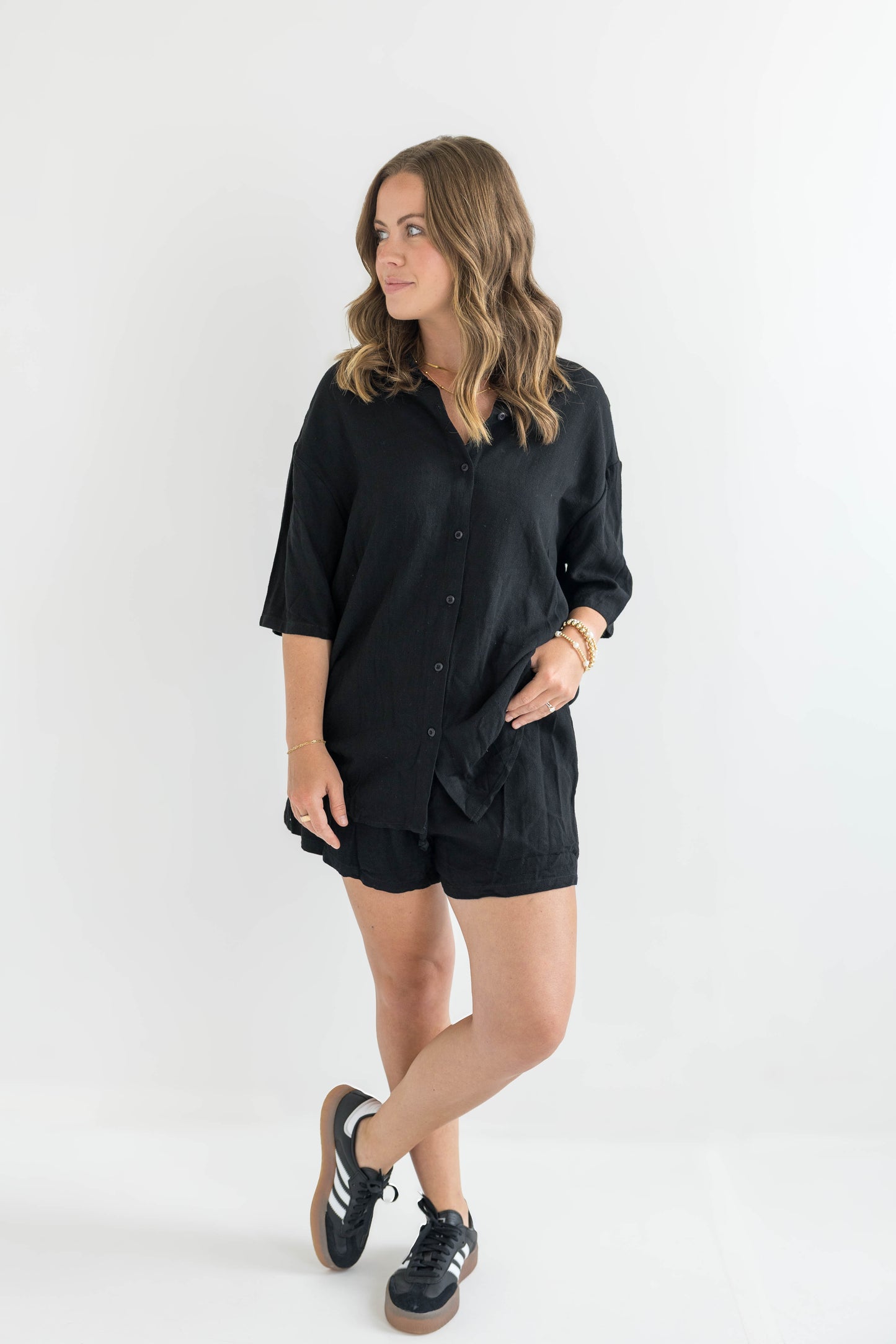 Nola Black Linen Set
