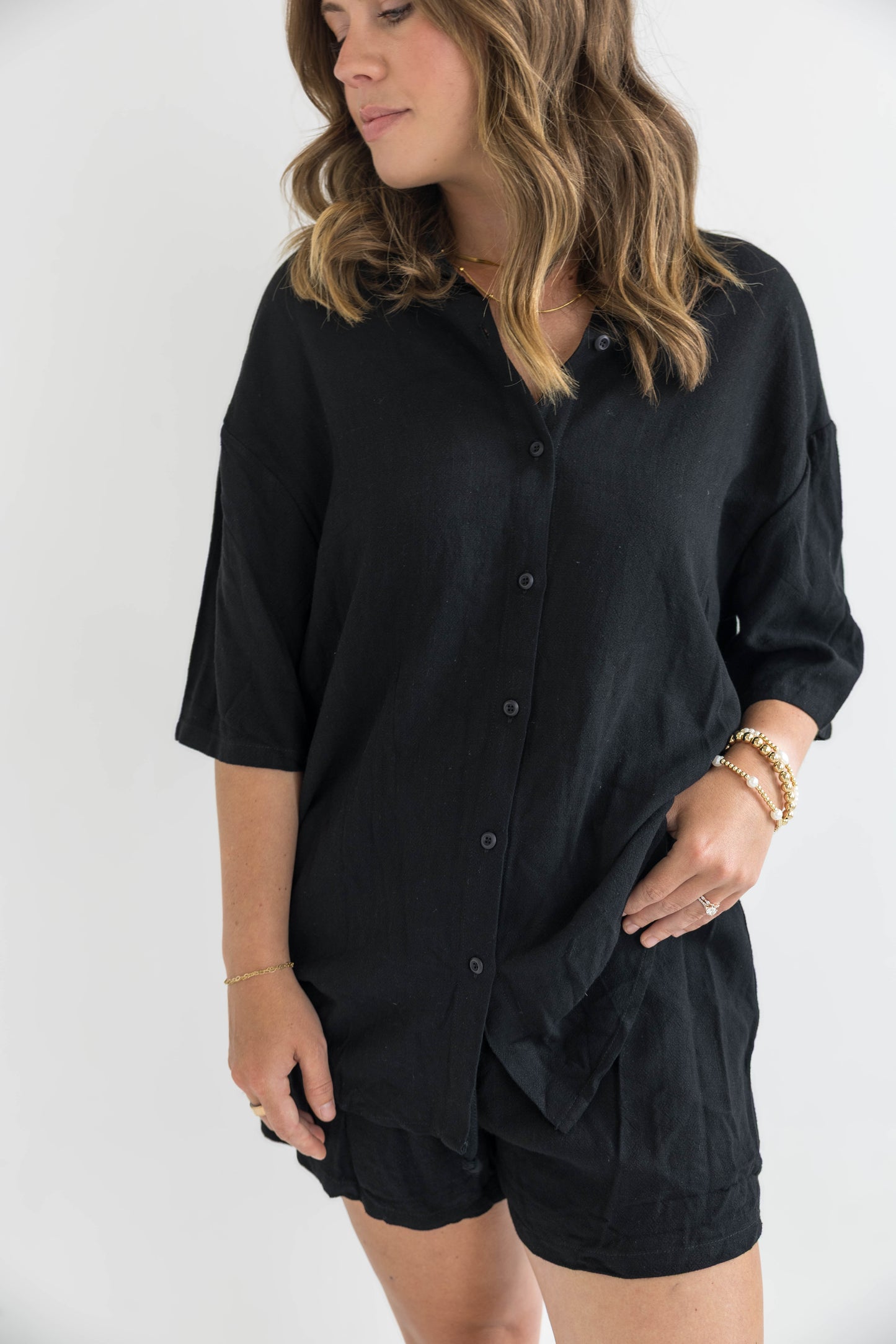 Nola Black Linen Set
