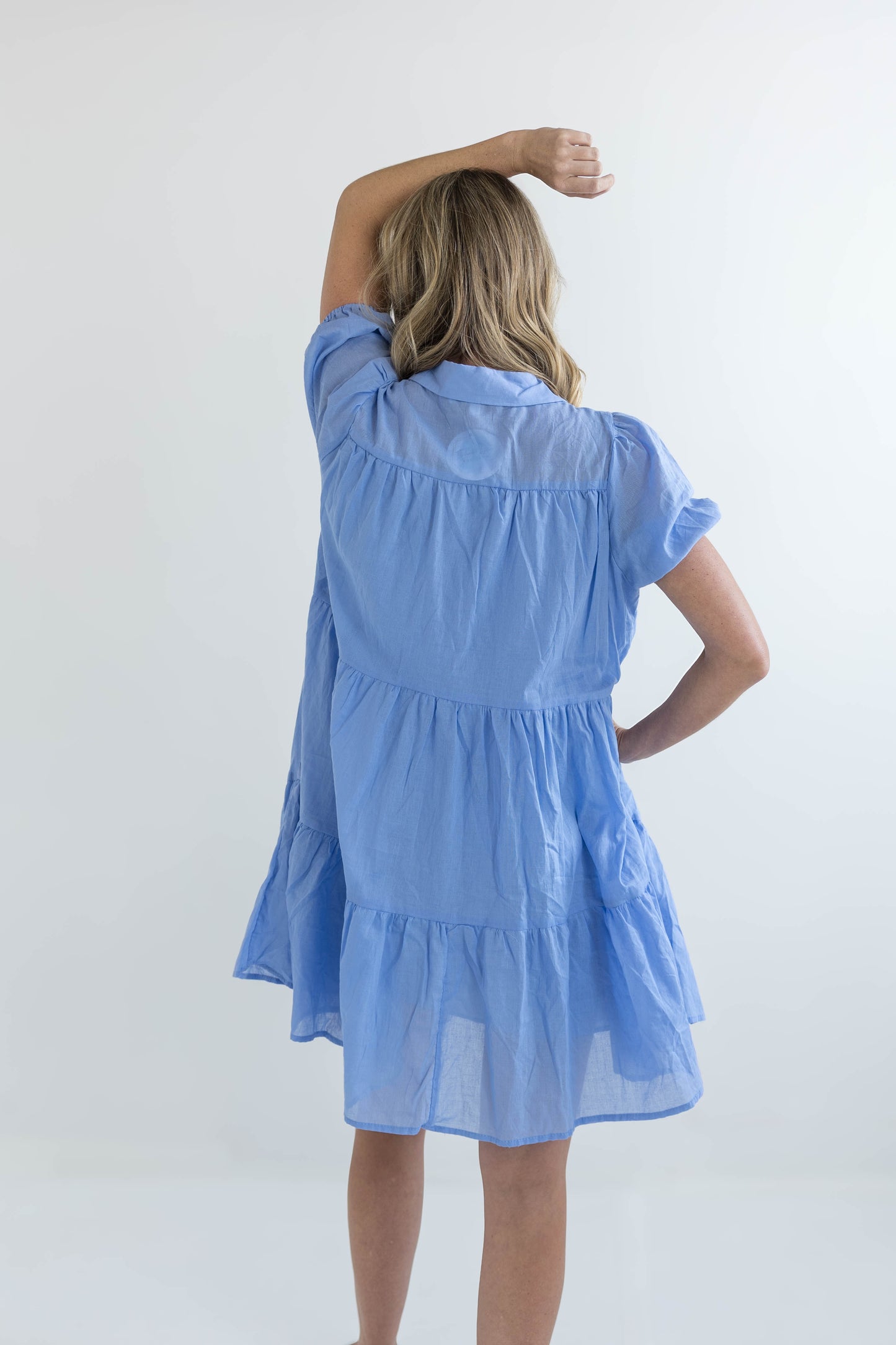 Blue Bell Puff Sleeve Dress