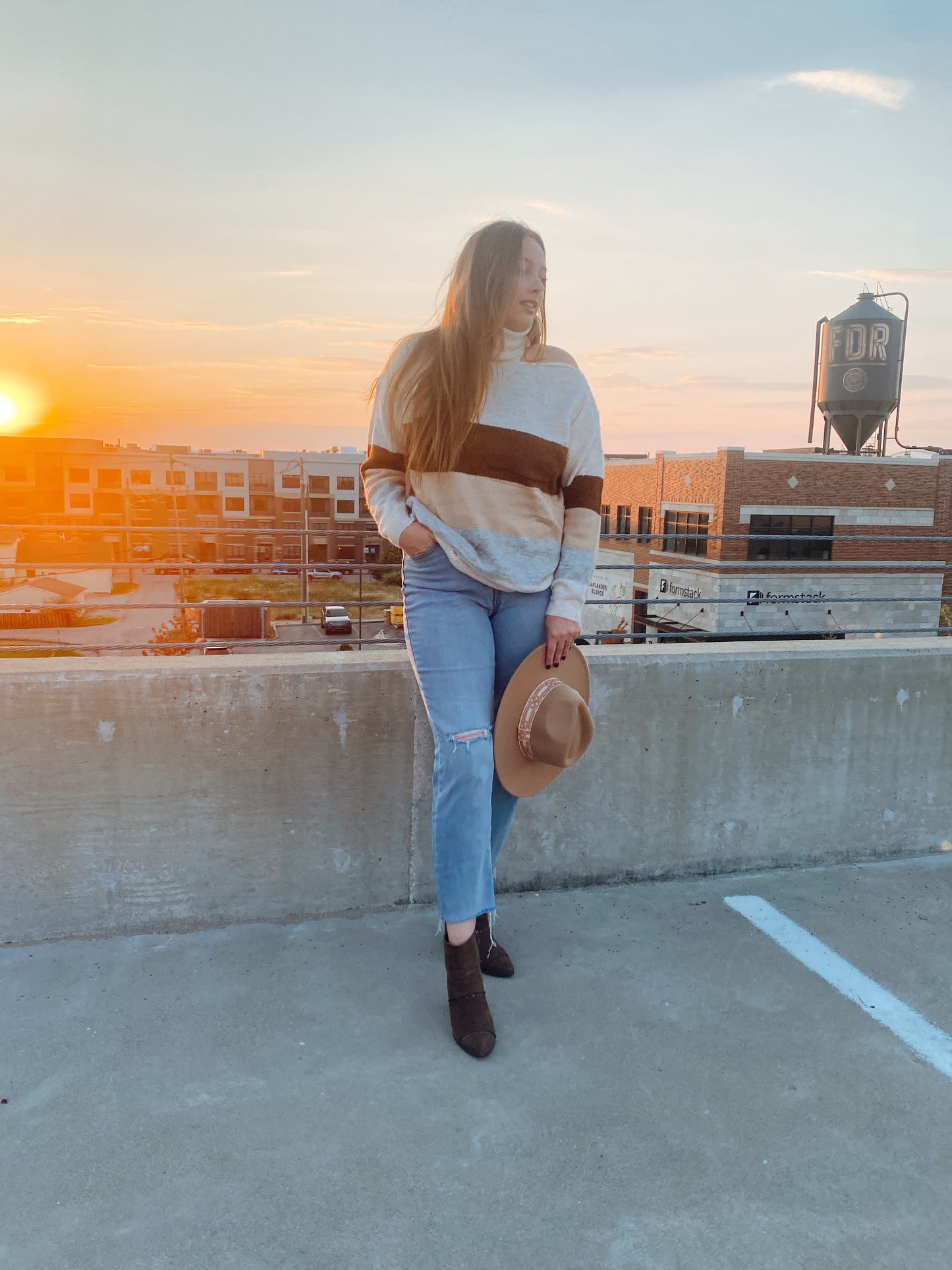 Cold Shoulder Turtleneck Sweater