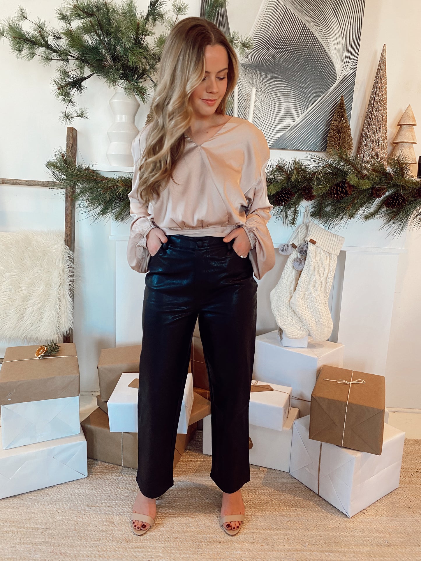 Champagne Surplice Top