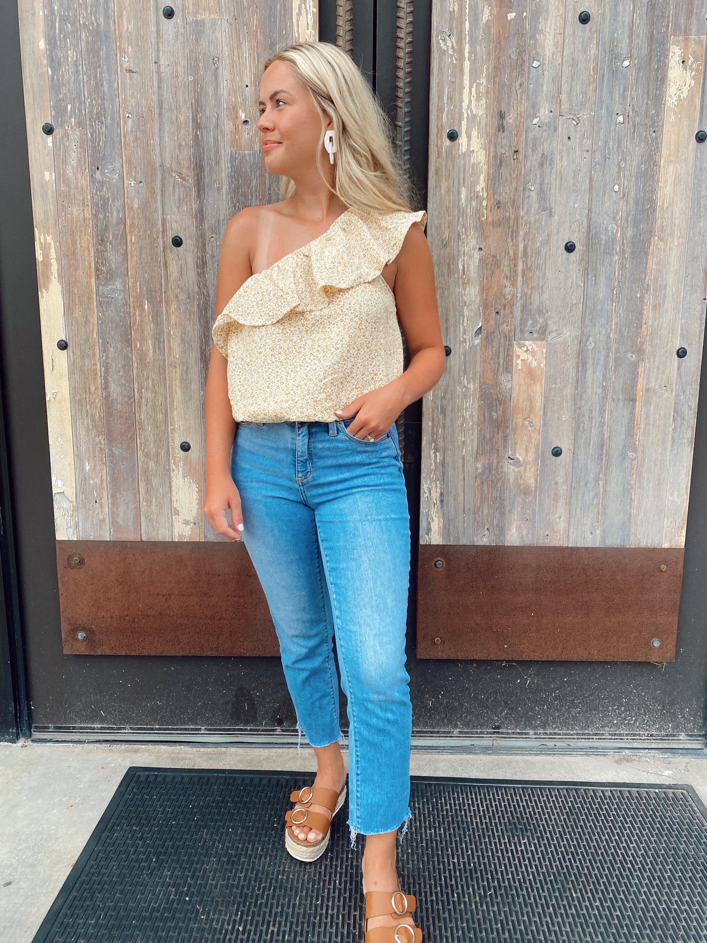 One Shoulder Mustard Bodysuit