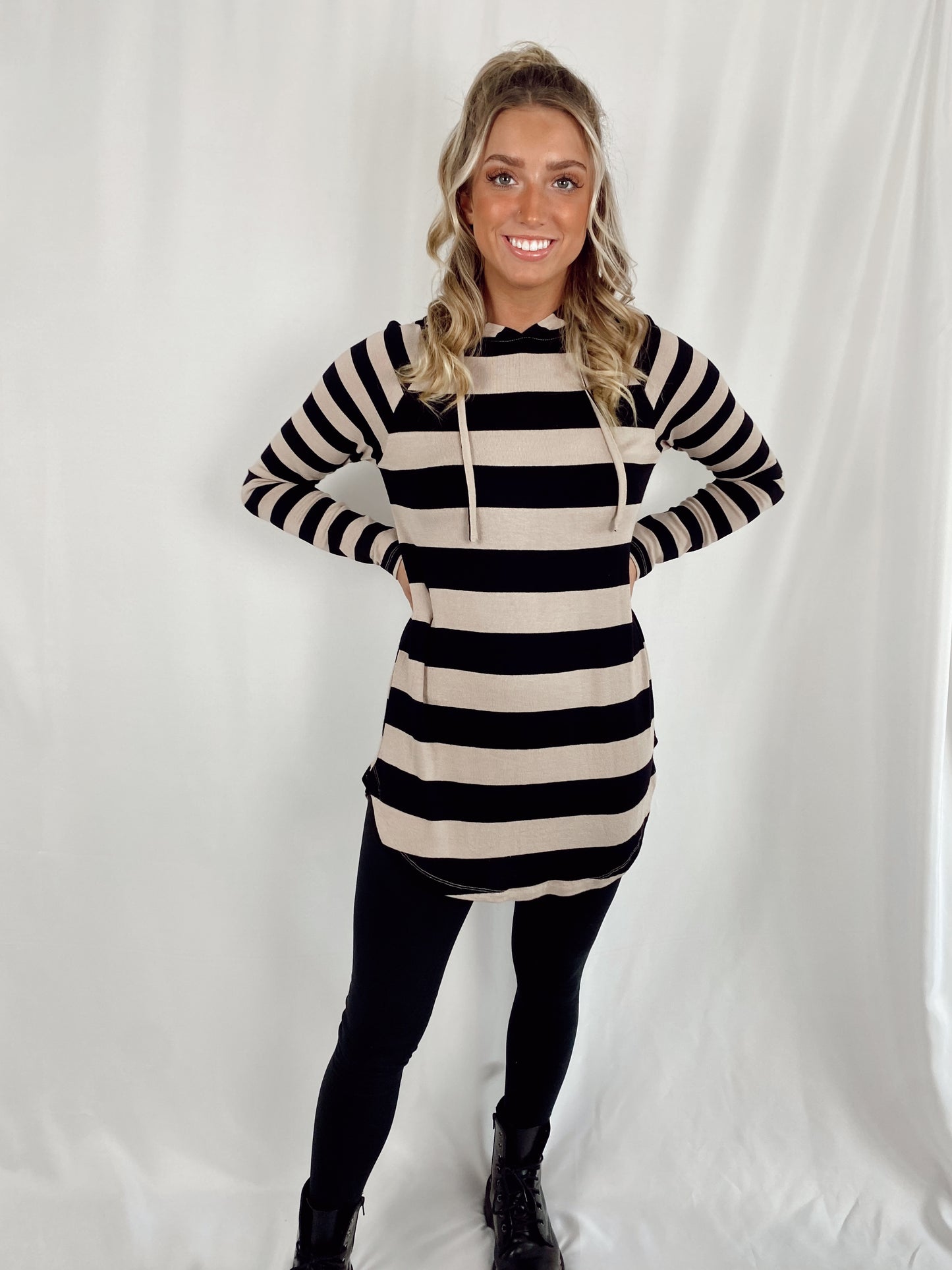 Stripe Hooded Tunic