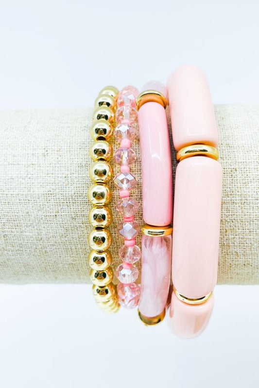 4 Stranded Stretch Acetate Bracelet Set