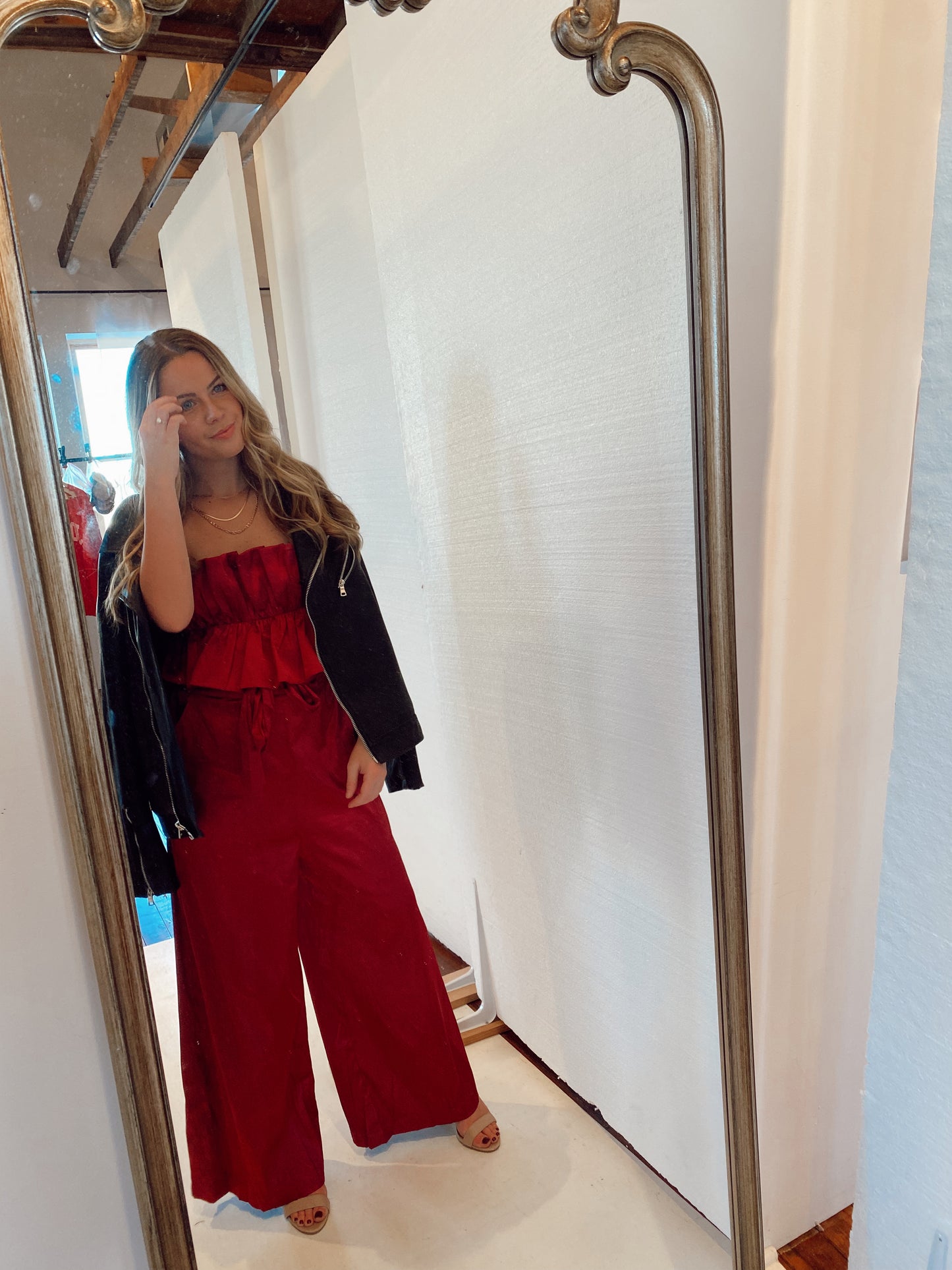 Strapless Satin Jumpsuit