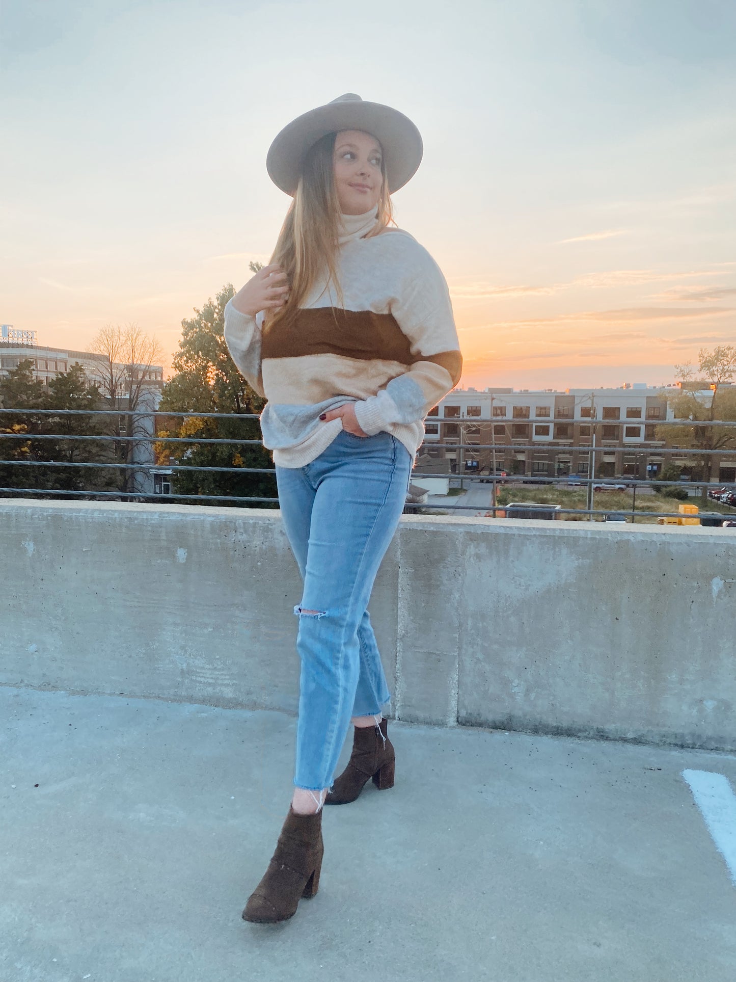 Cold Shoulder Turtleneck Sweater