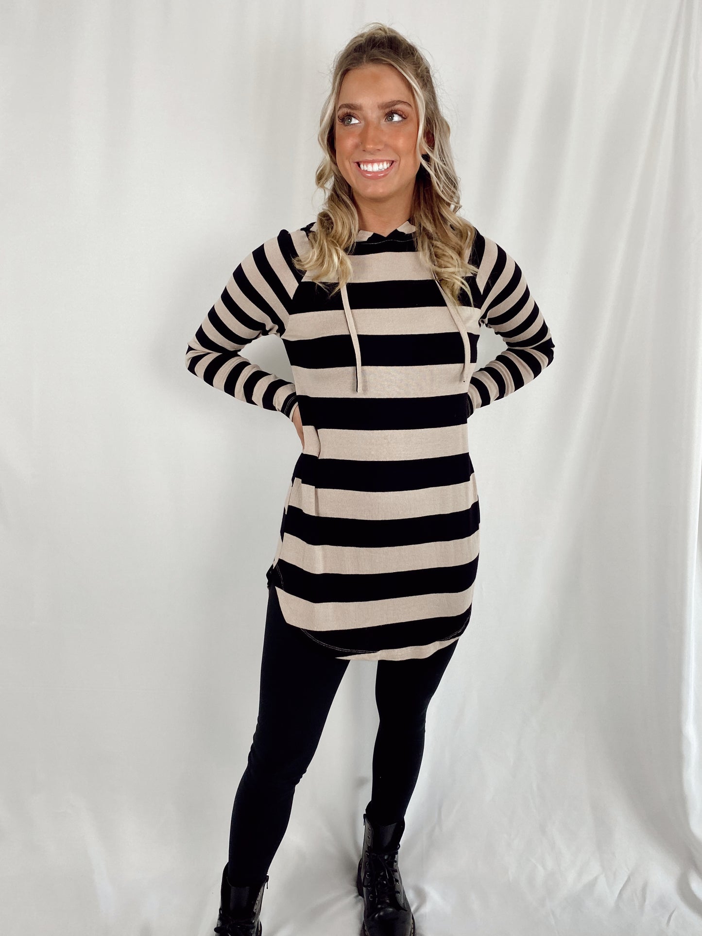 Stripe Hooded Tunic