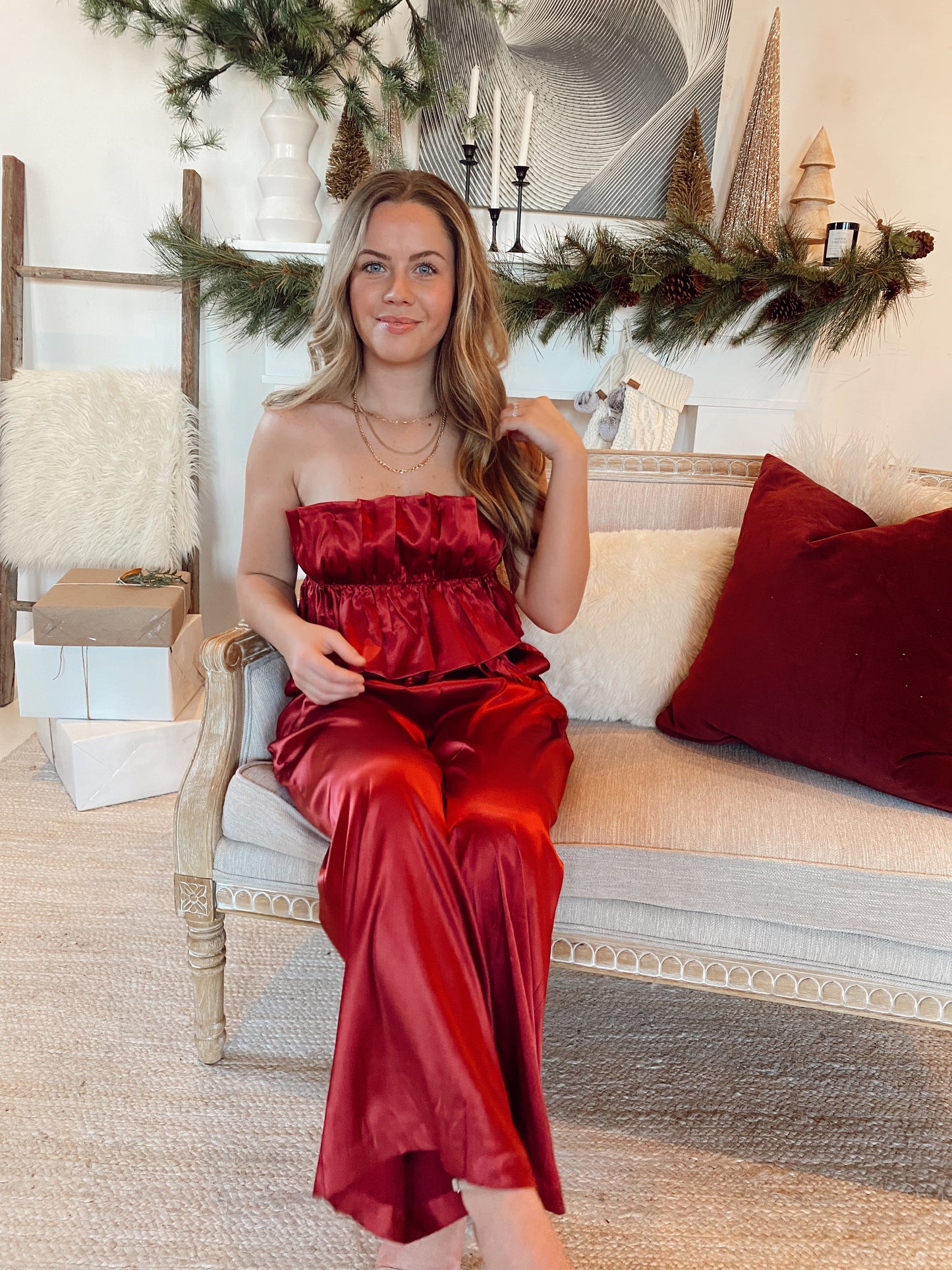Strapless Satin Jumpsuit