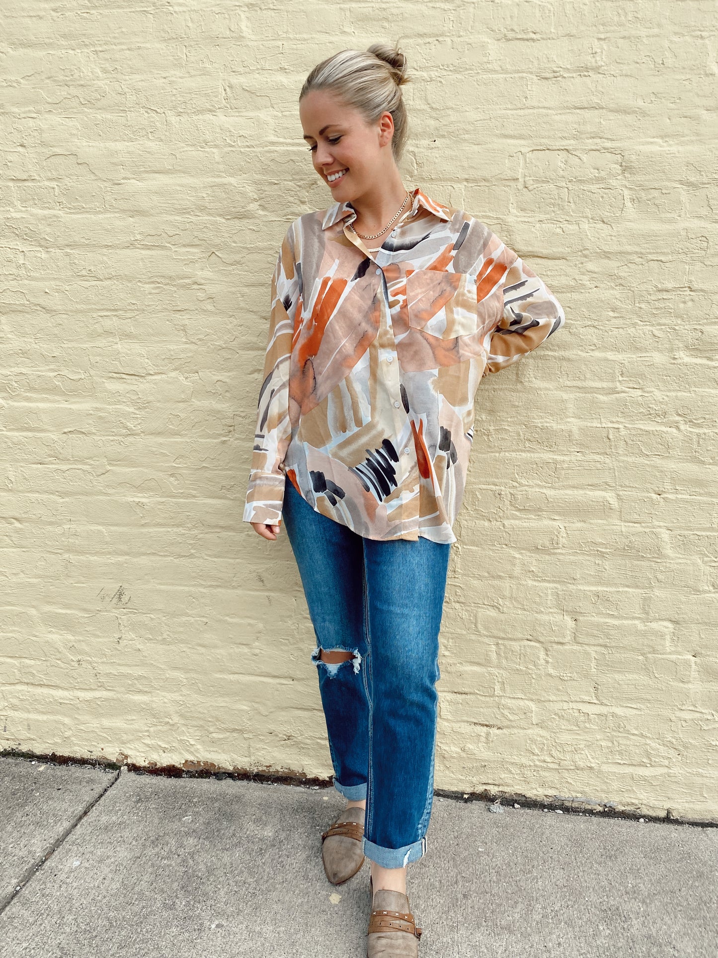 Terra Cotta Lightweight Button Down