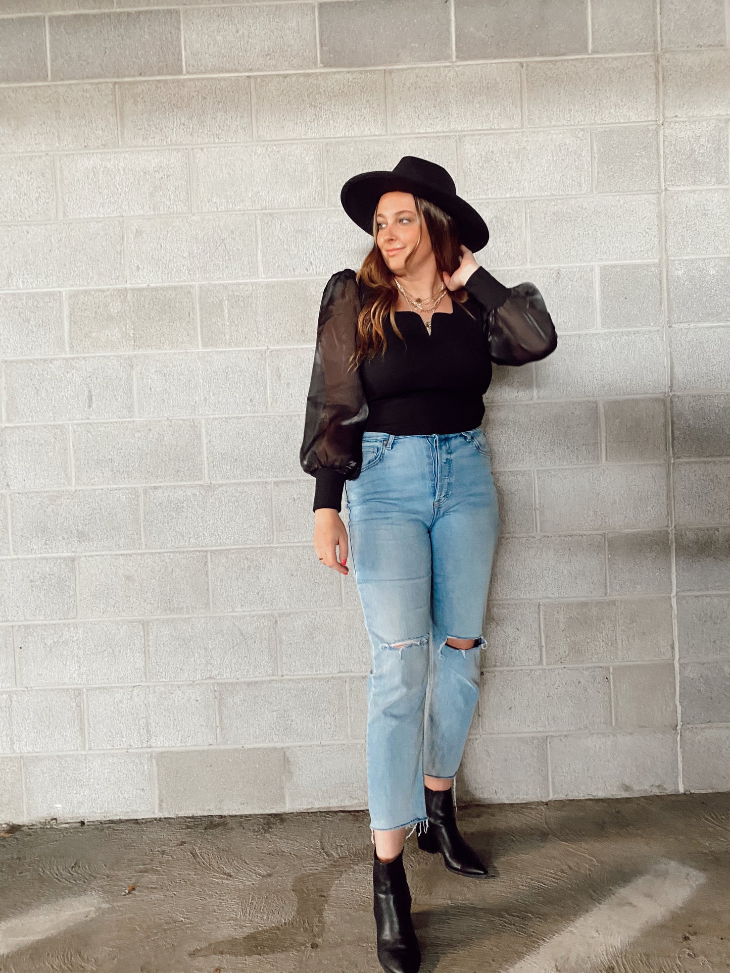 Sheer Sleeve Bodysuit
