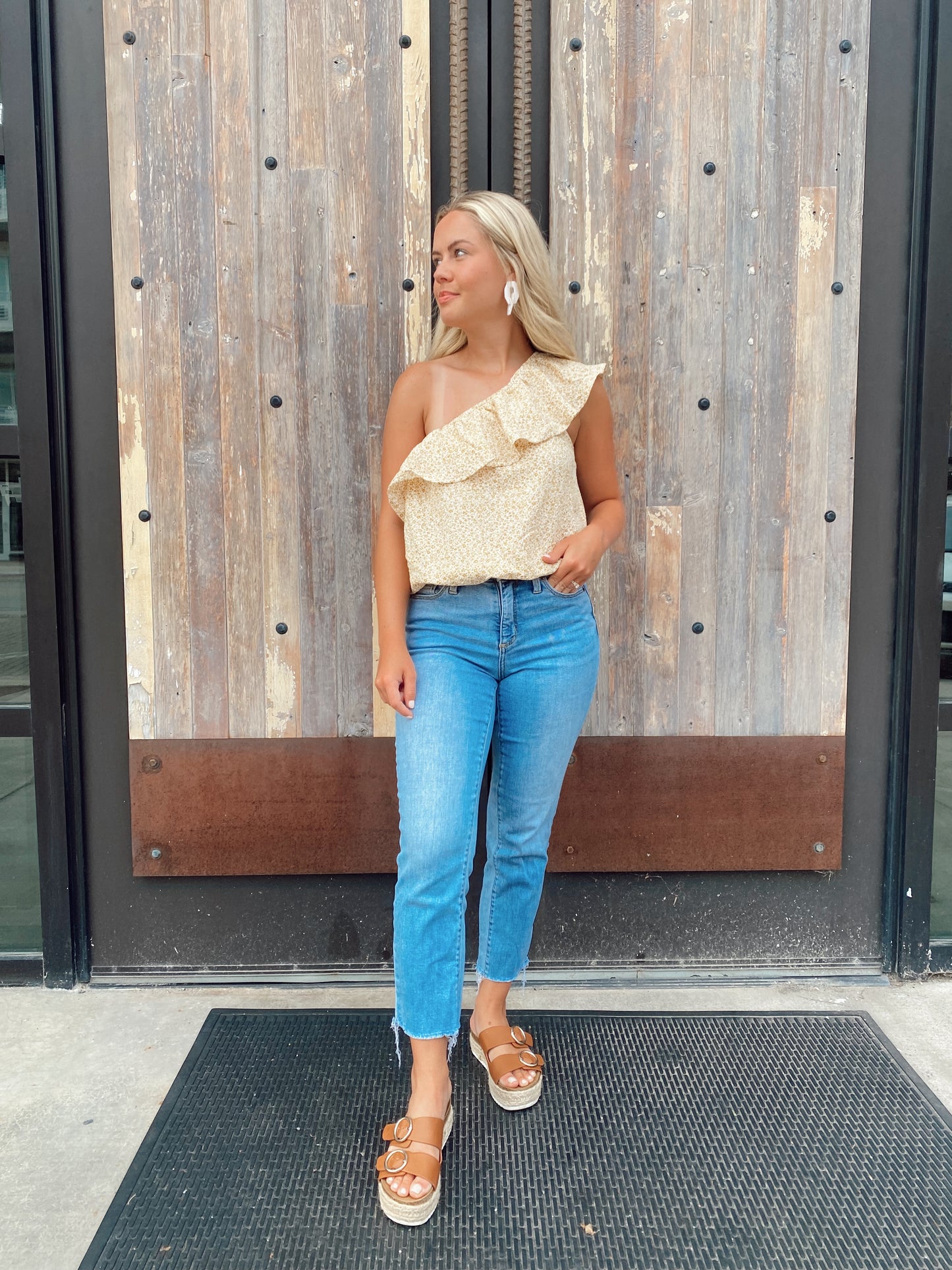 One Shoulder Mustard Bodysuit
