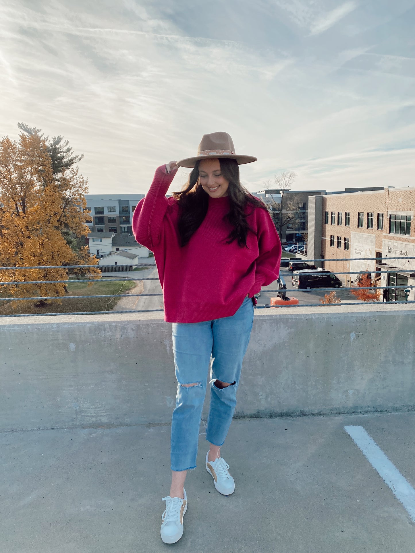 Oversized Magenta Sweater