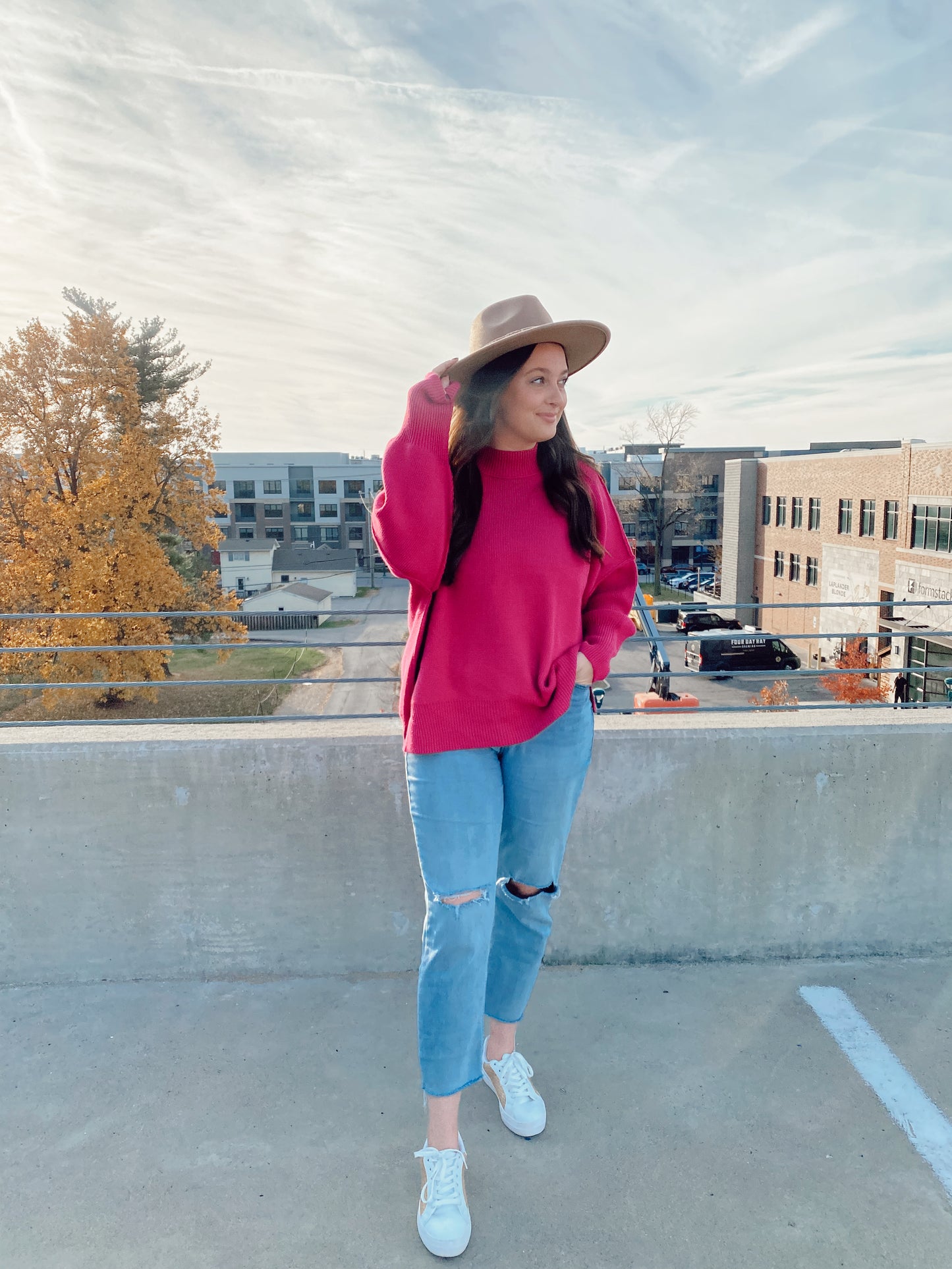 Oversized Magenta Sweater