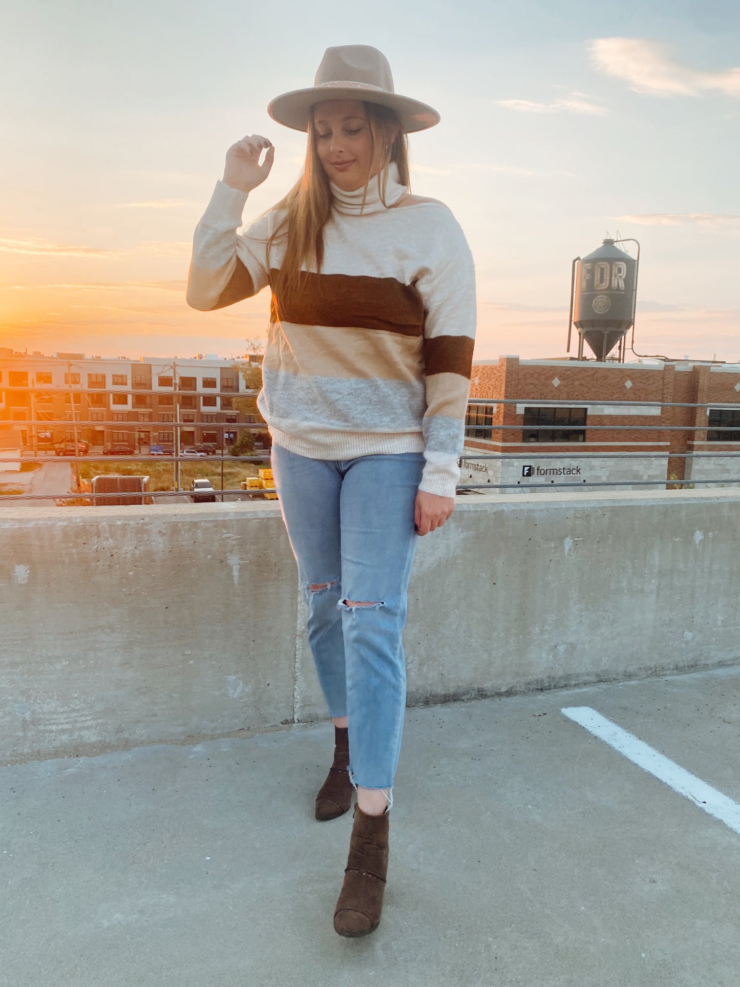 Cold Shoulder Turtleneck Sweater