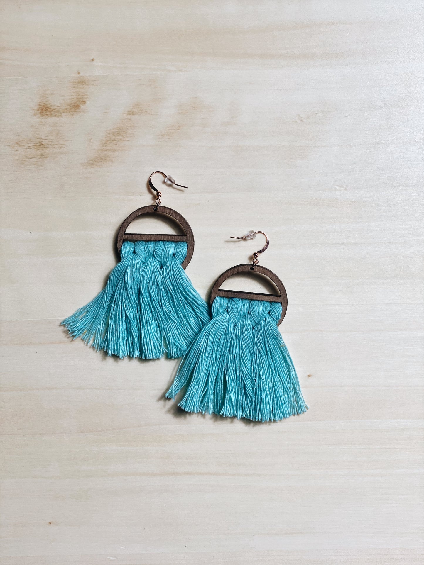 Blue Macrame Earrings