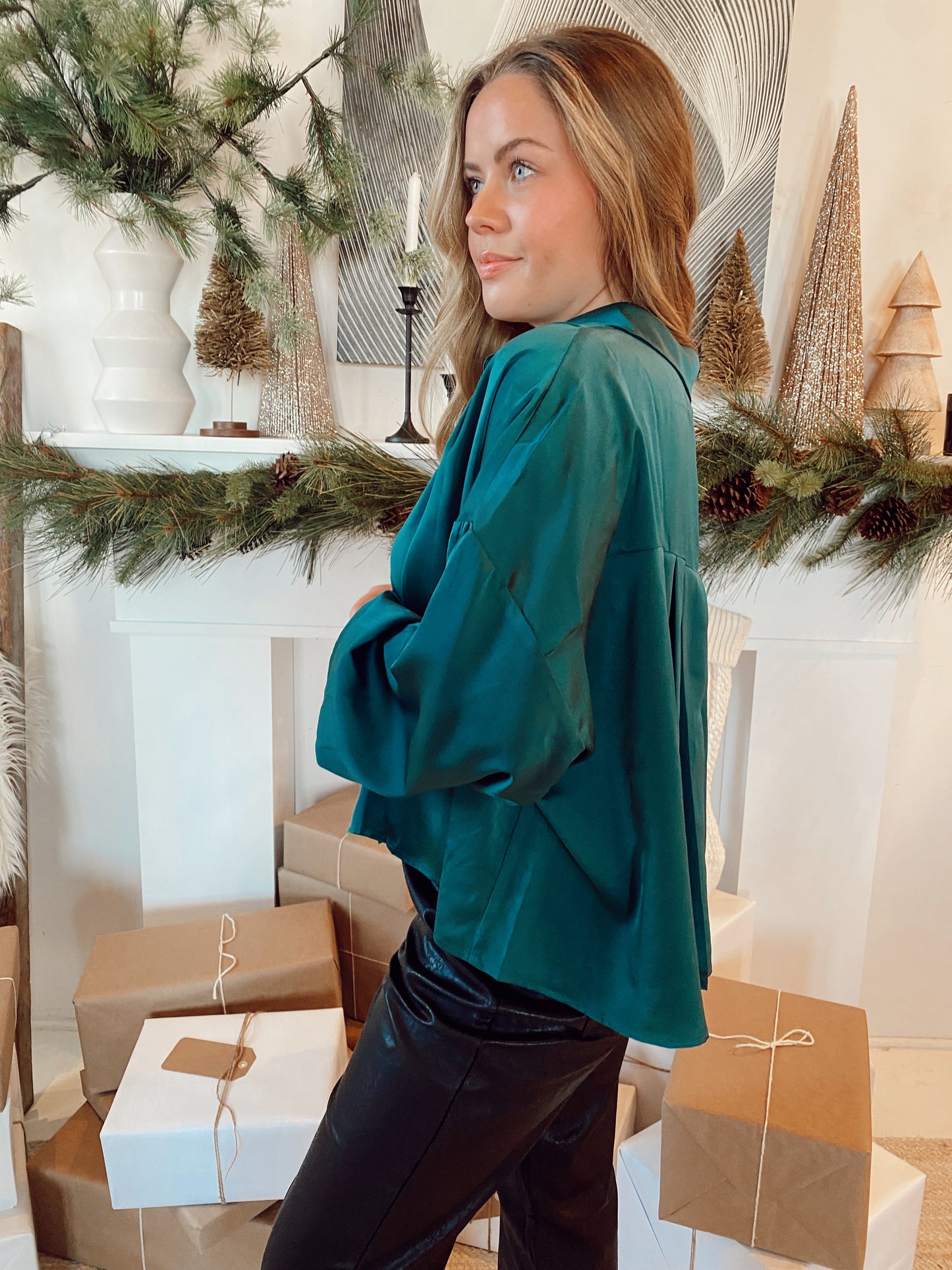 Satin Cropped Blouse