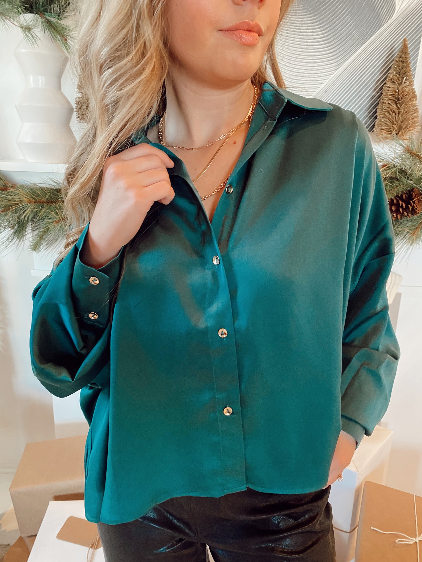 Satin Cropped Blouse