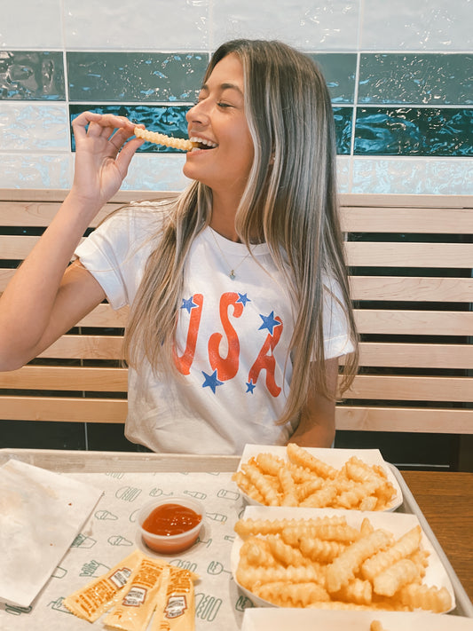 USA Graphic Tee-White