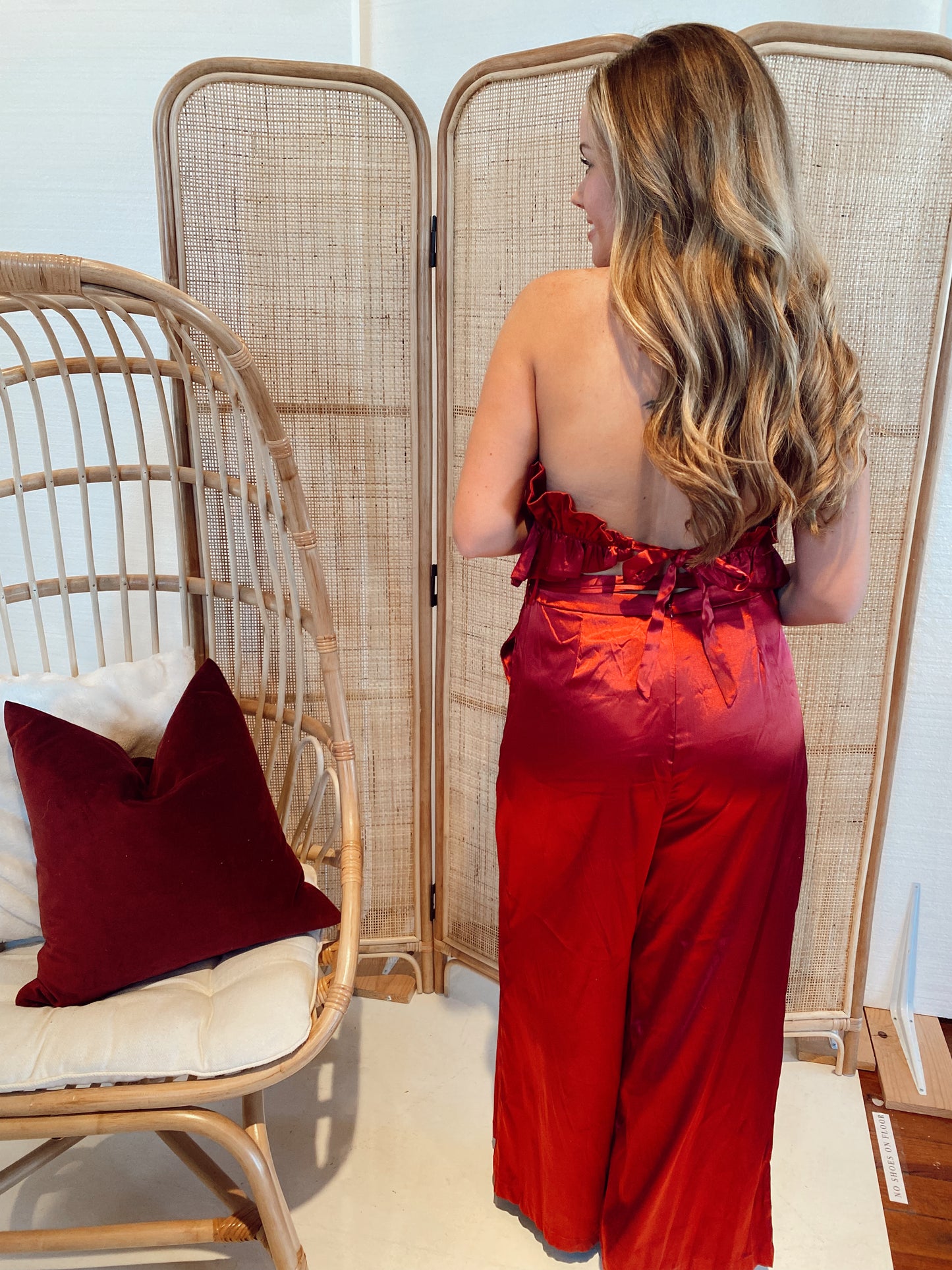 Strapless Satin Jumpsuit