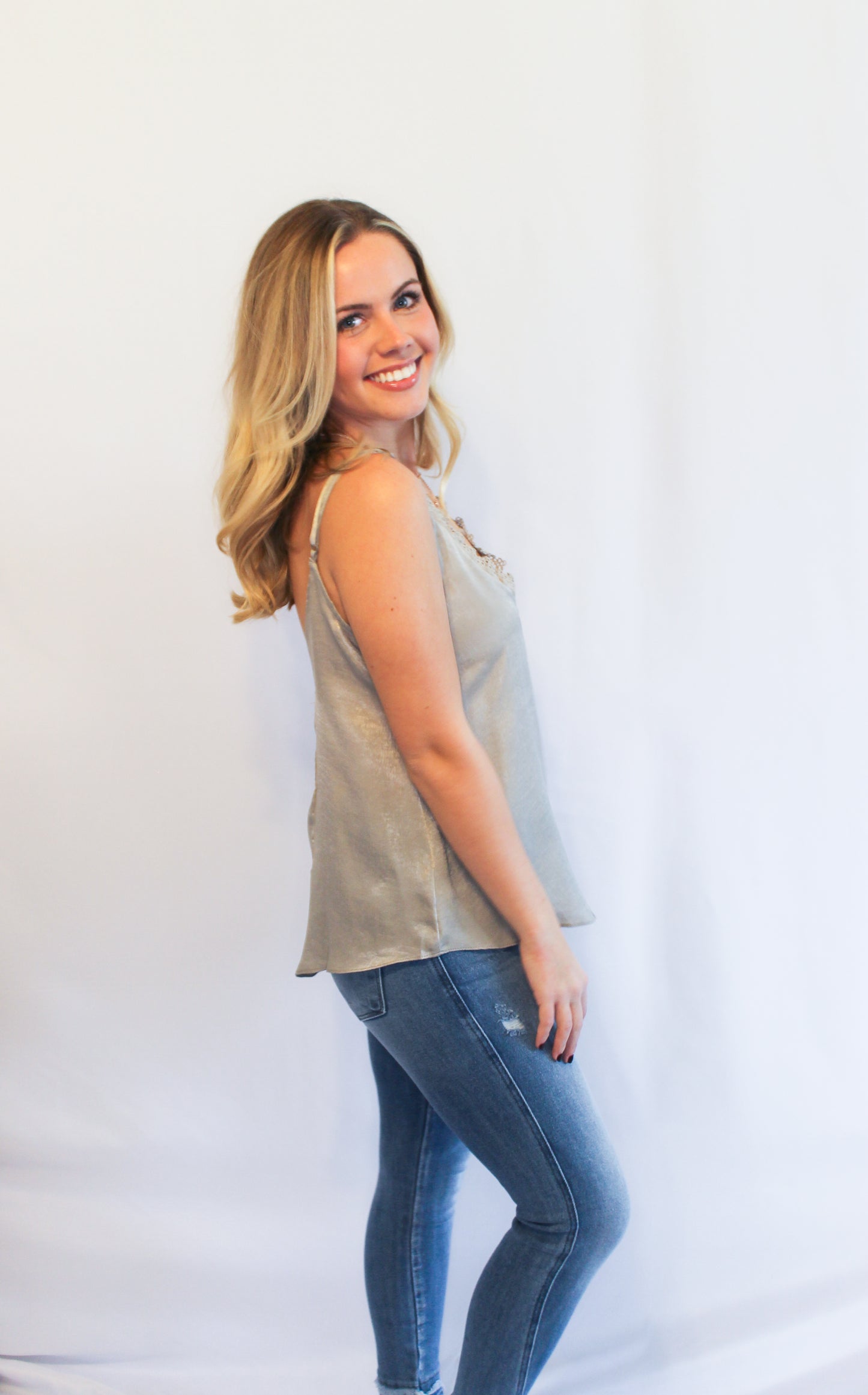Light Grey Lace Tank