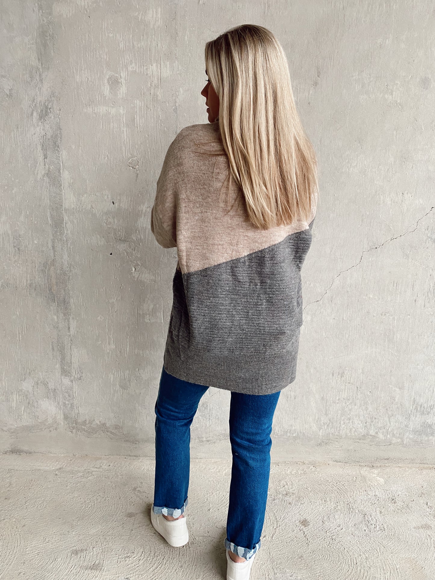 Grey Mock Neck Sweater