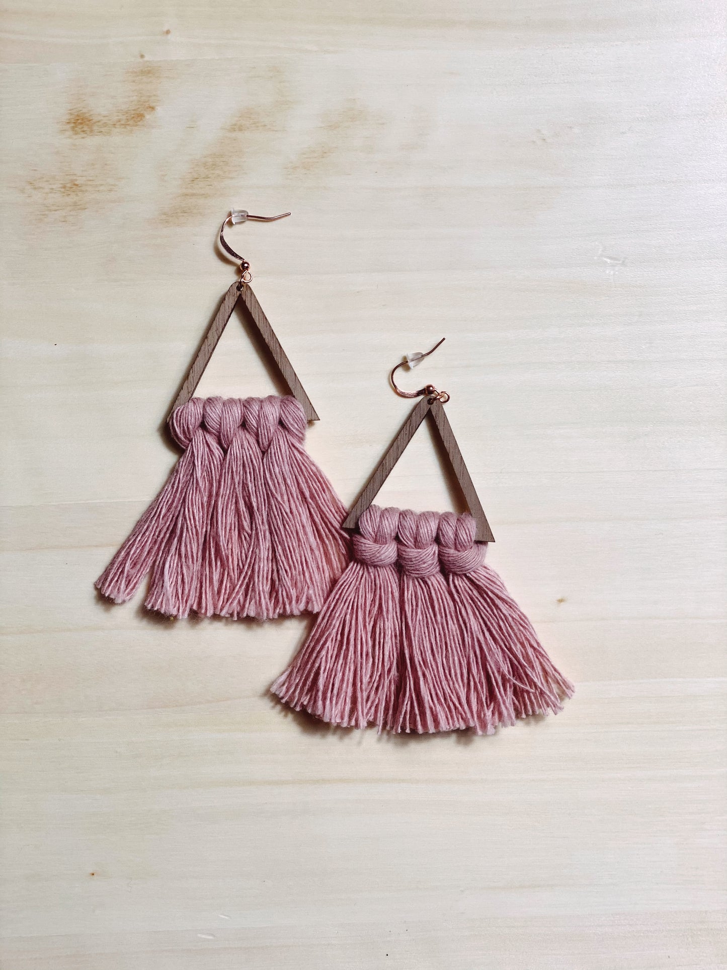 Mauve Macrame Earrings