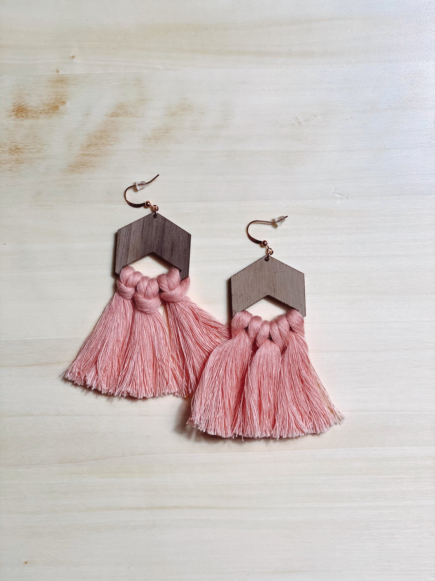 Pink Macrame Earrings