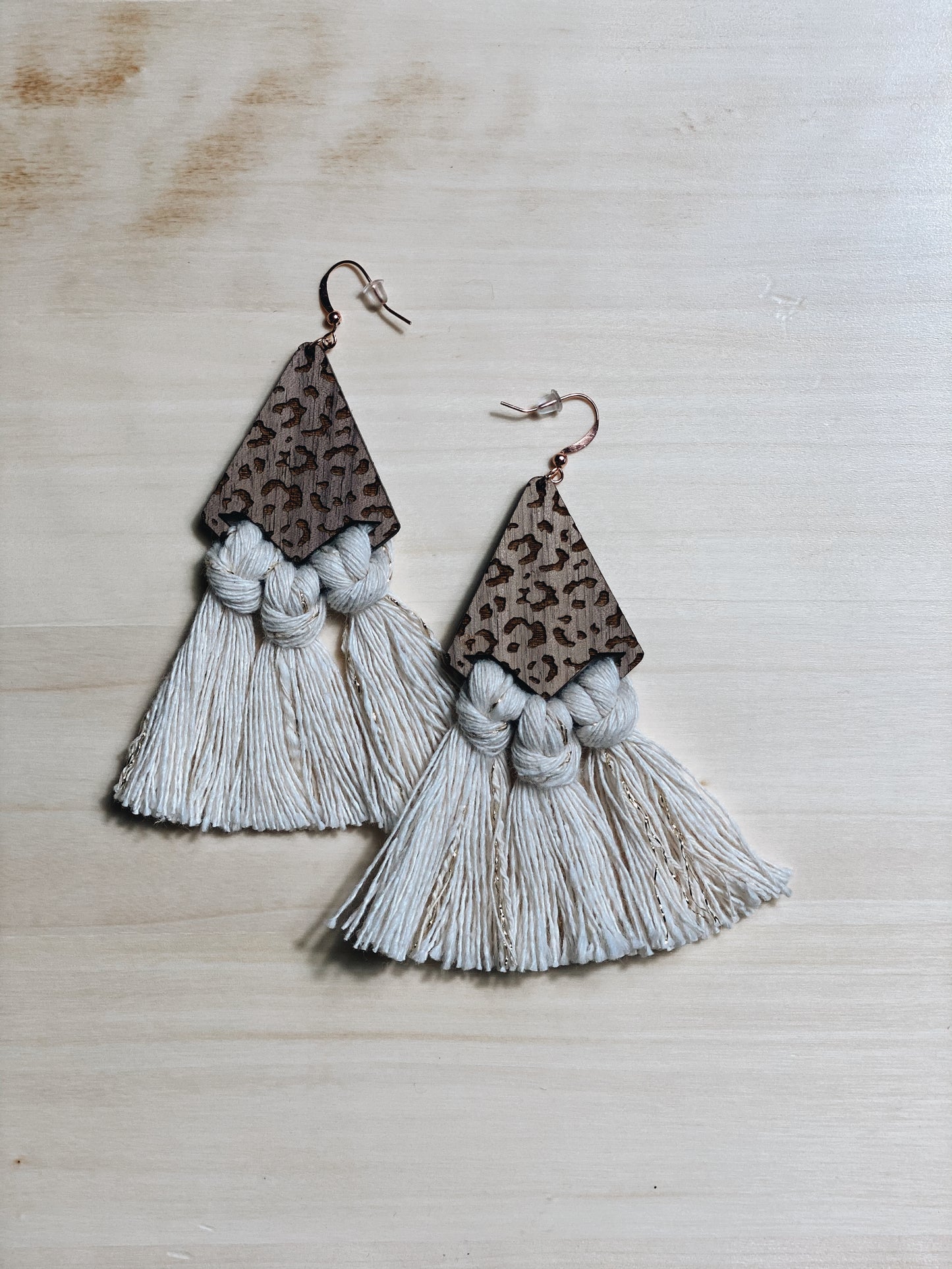 Taupe Macrame Earrings