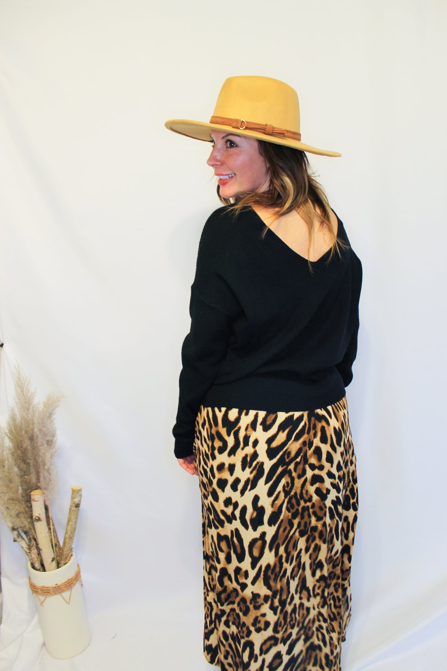 Black Twist Back Sweater