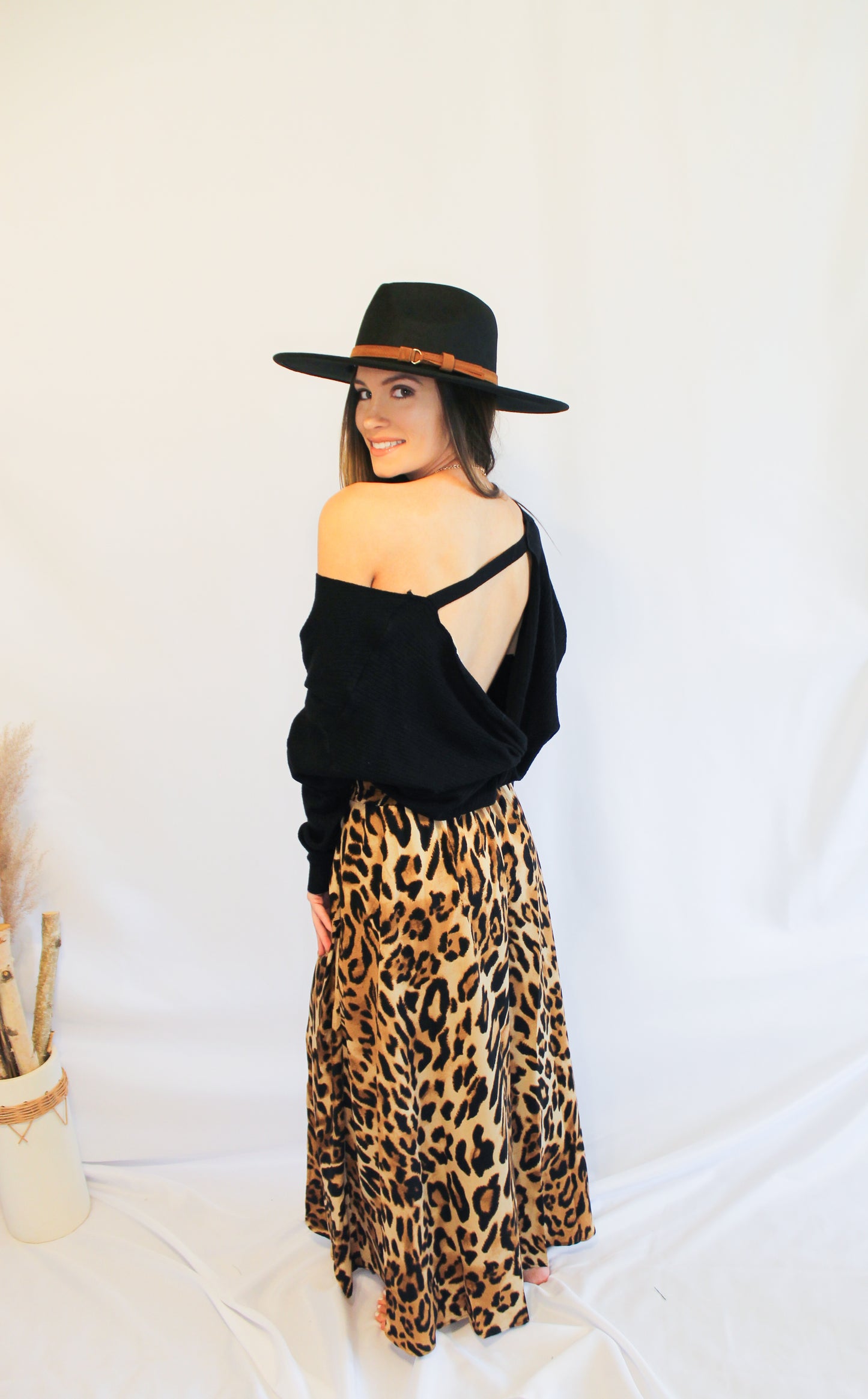 Black Twist Back Sweater