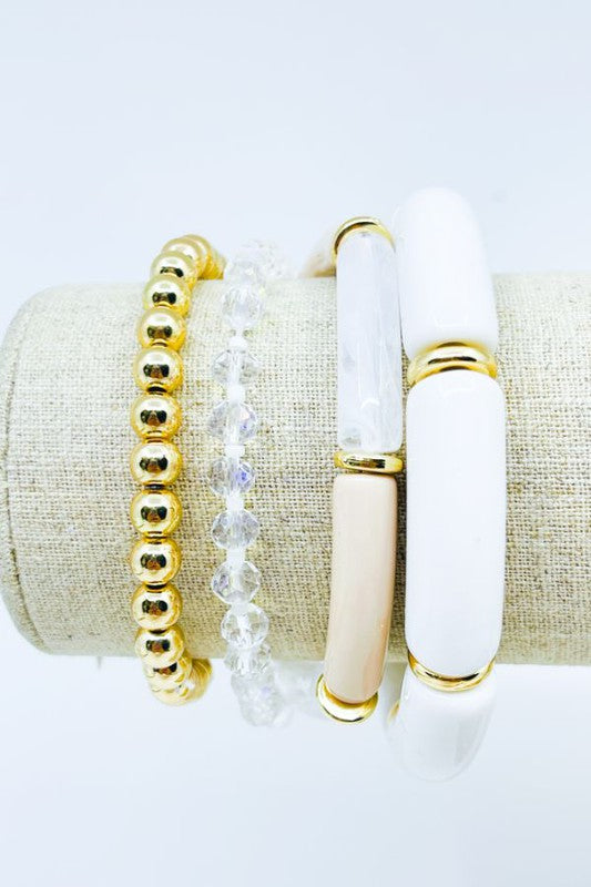 4 Stranded Stretch Acetate Bracelet Set