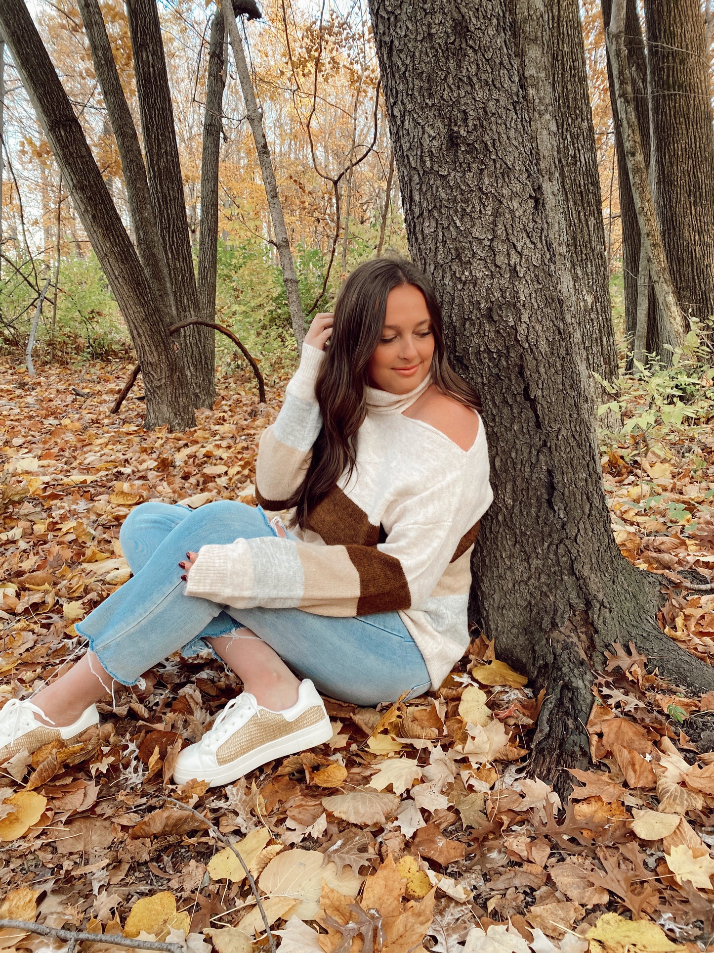 Cold Shoulder Turtleneck Sweater