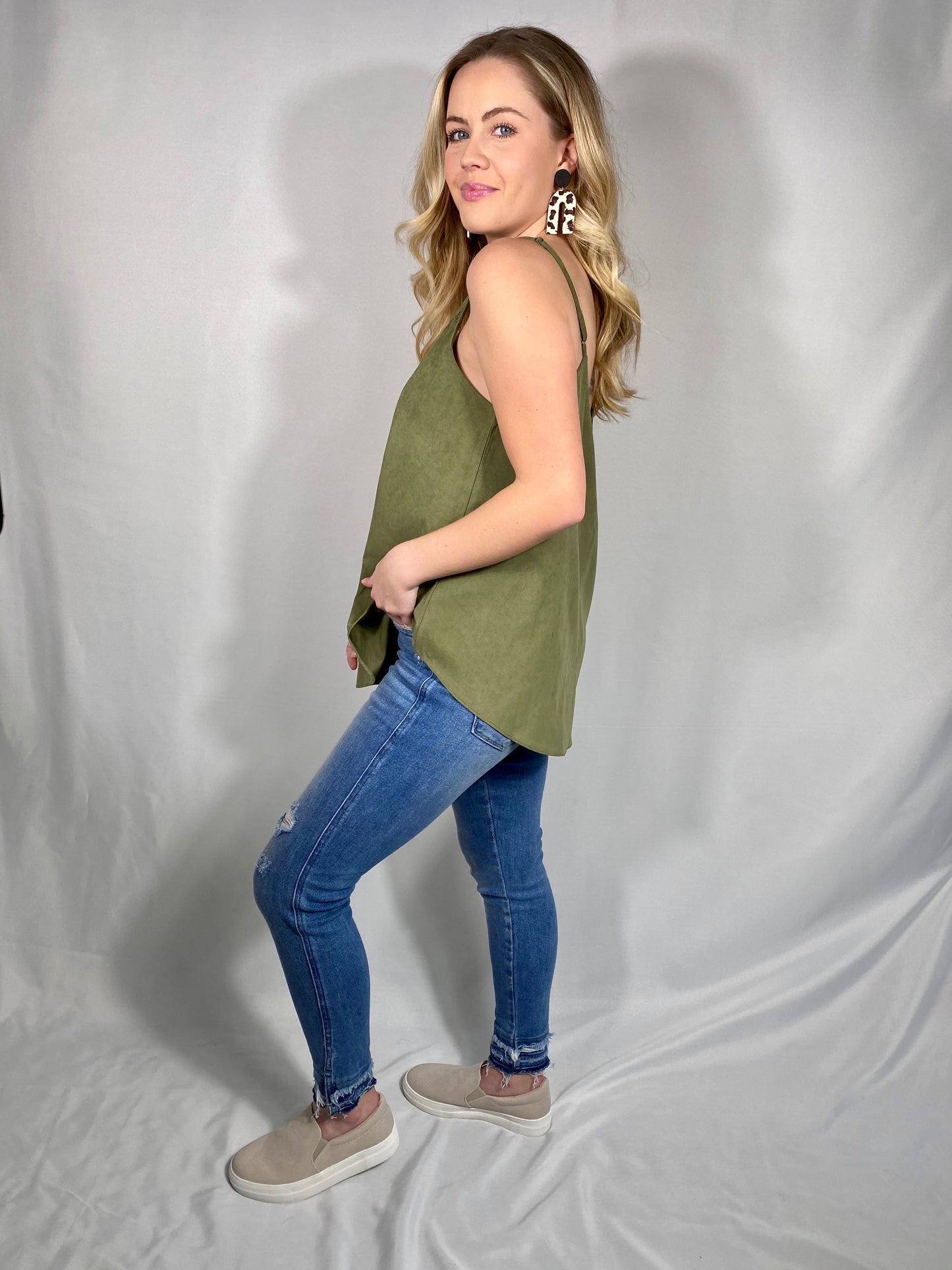 Olive V-Neck Tank