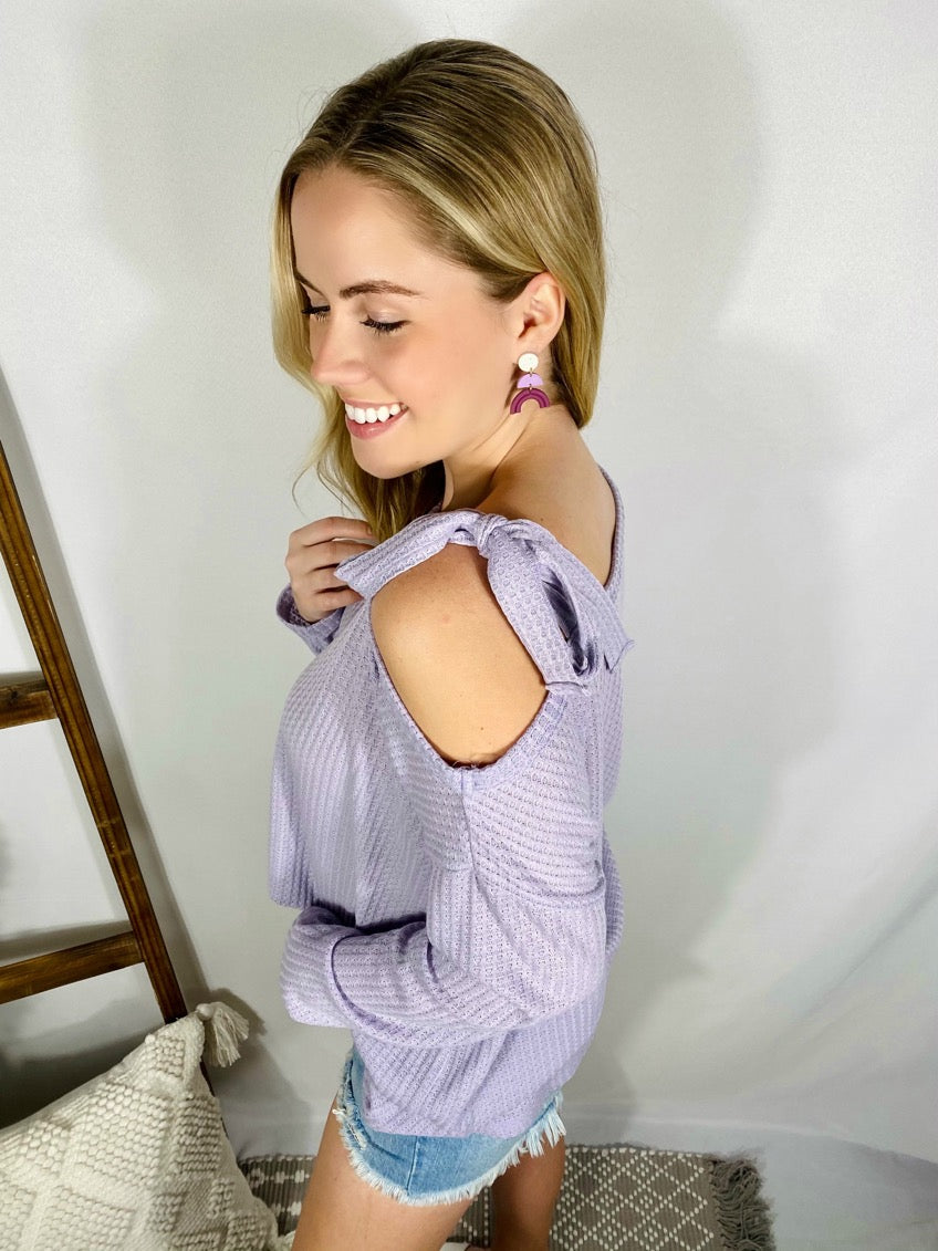 Lavender Bowtie Top