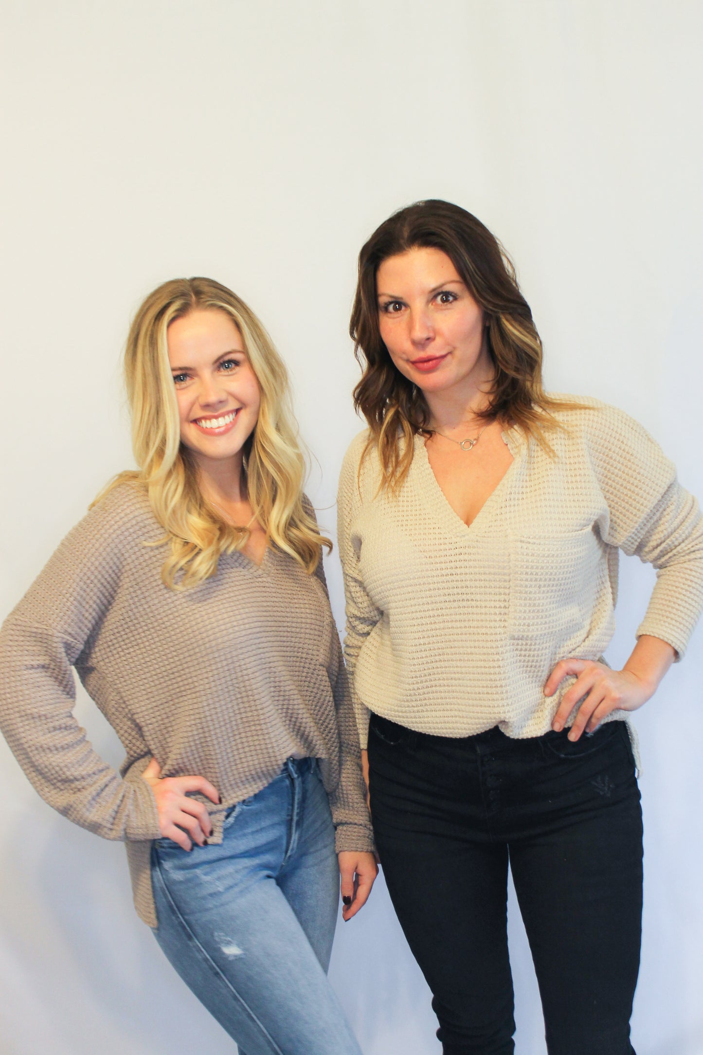 Waffle Knit Pocket Top