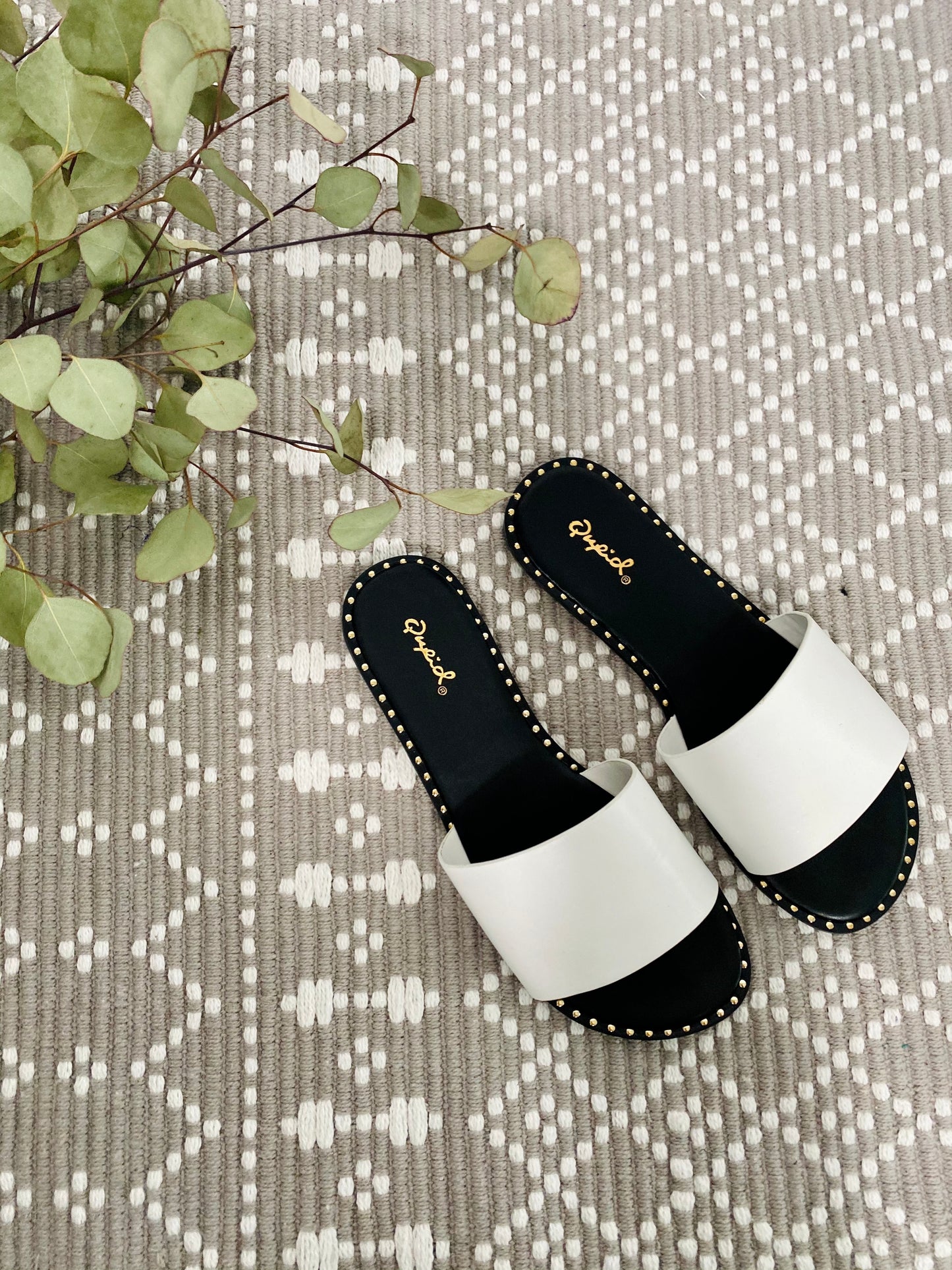White Slip On Sandal