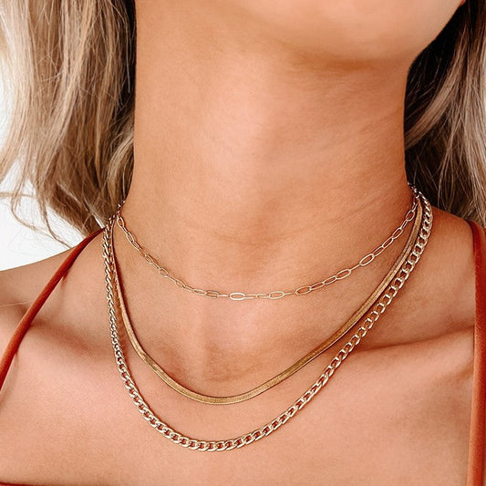 Thin Gold Layered Necklace