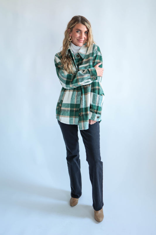 Hunter Green Plaid Shacket