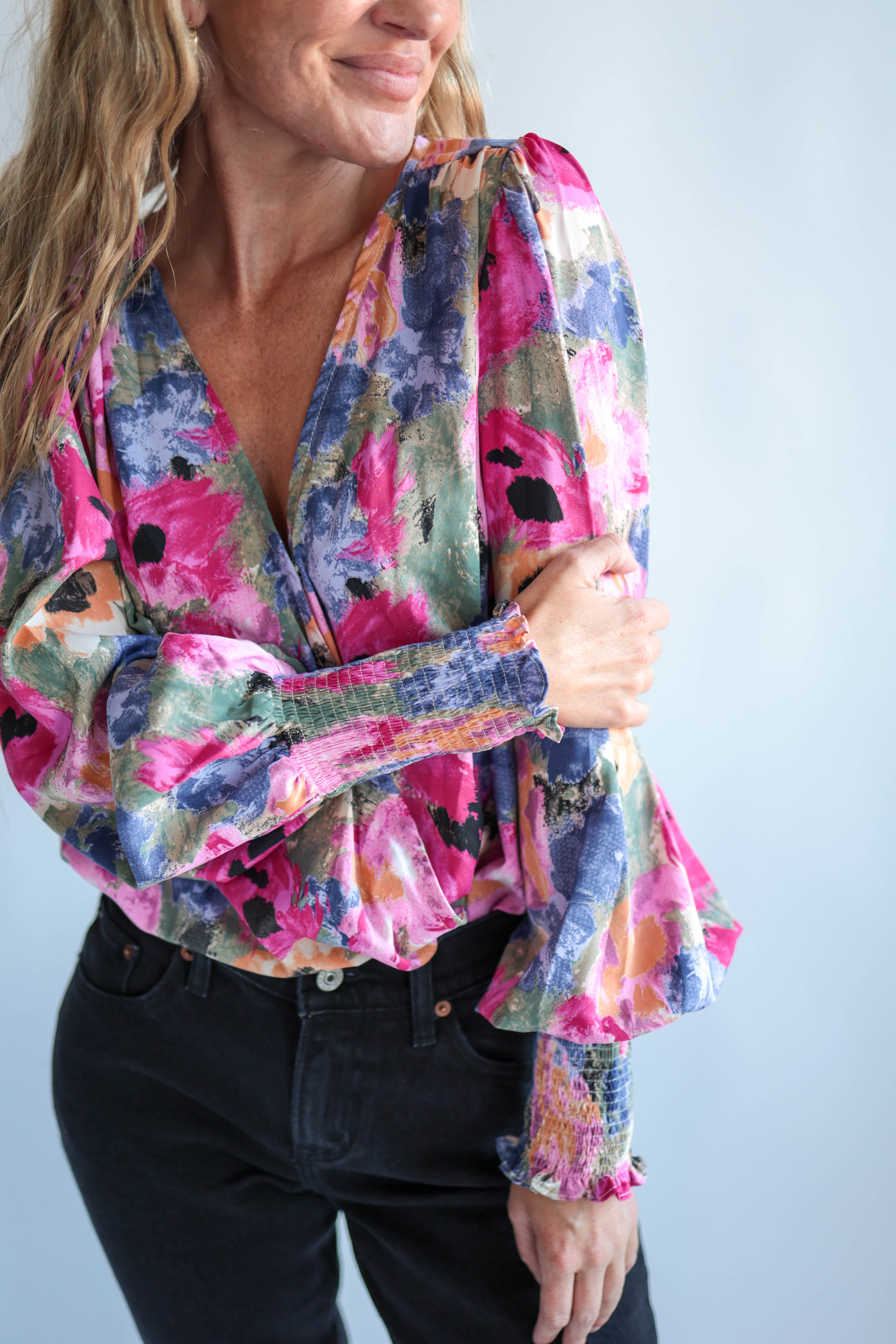 Floral patterns see-through tops – POPPY